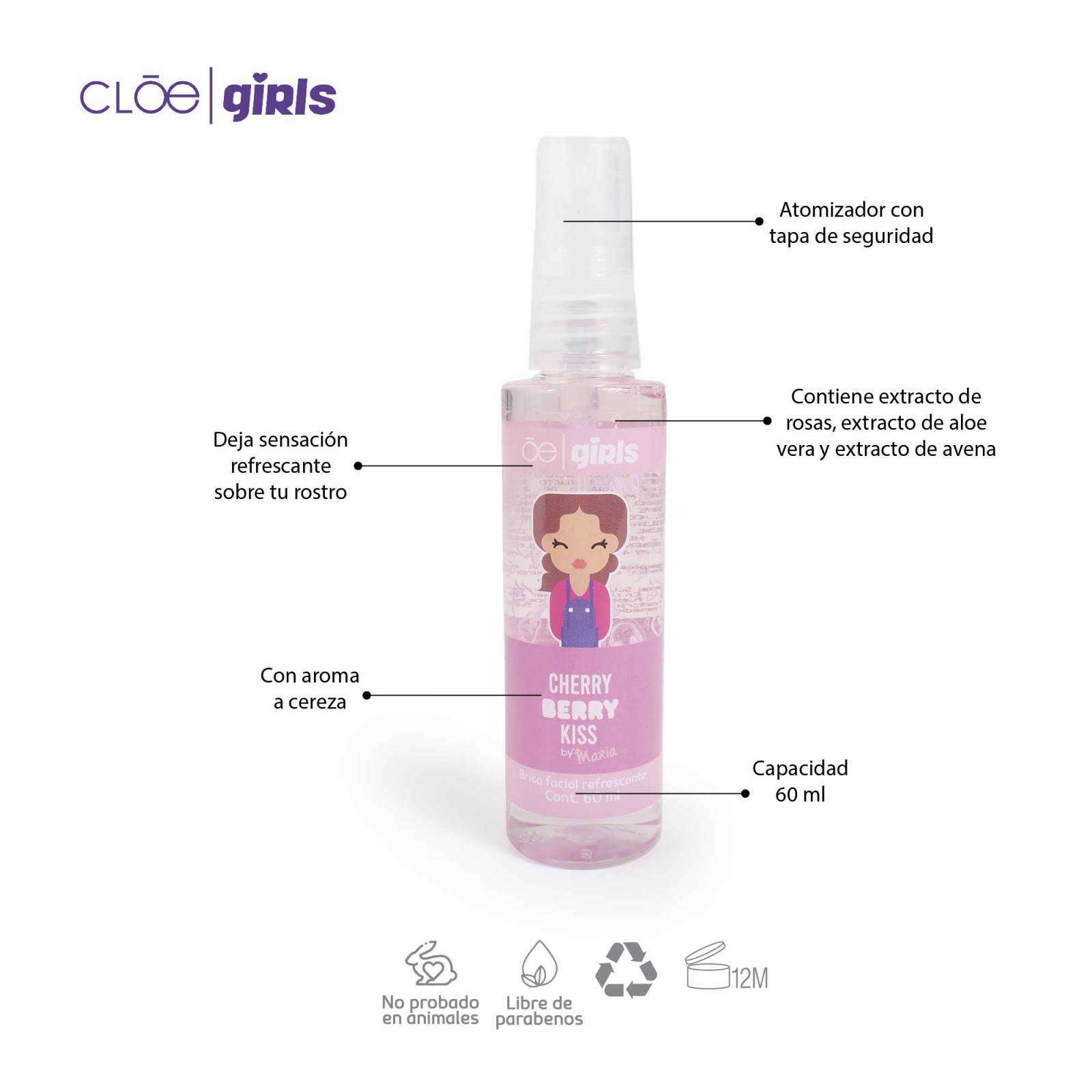 Set Cloe Girls de cuidado personal 3 en 1 María Aroma Cereza