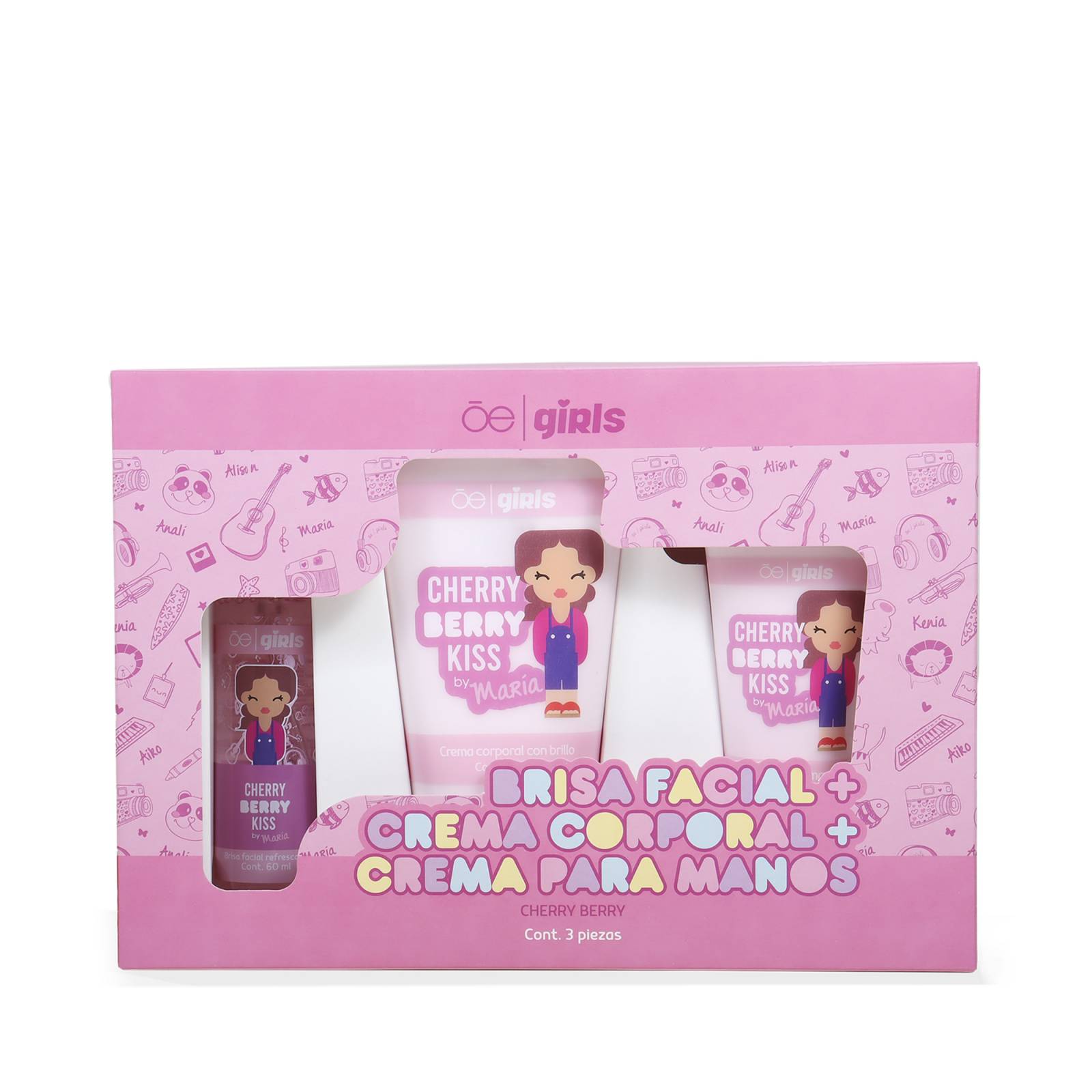 Set Cloe Girls de cuidado personal 3 en 1 María Aroma Cereza