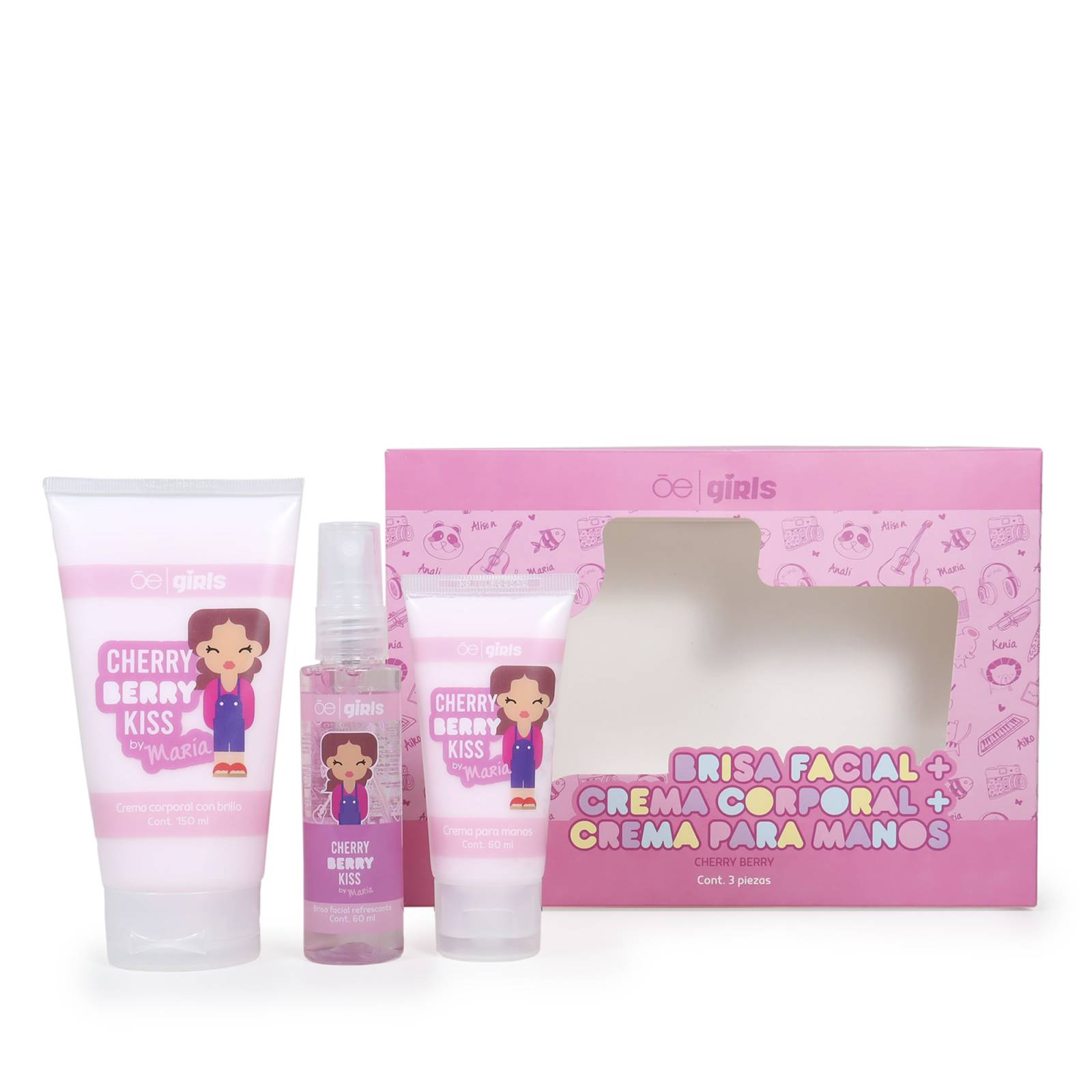 Set Cloe Girls de cuidado personal 3 en 1 María Aroma Cereza