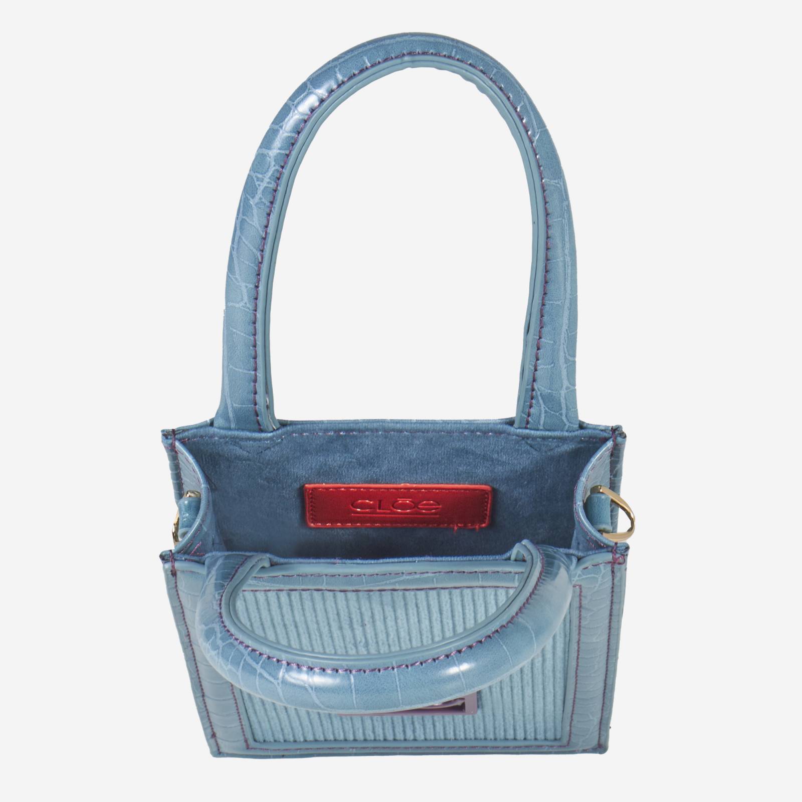 Cartera Vertical Porta Celular con Asa color Azul Turquesa