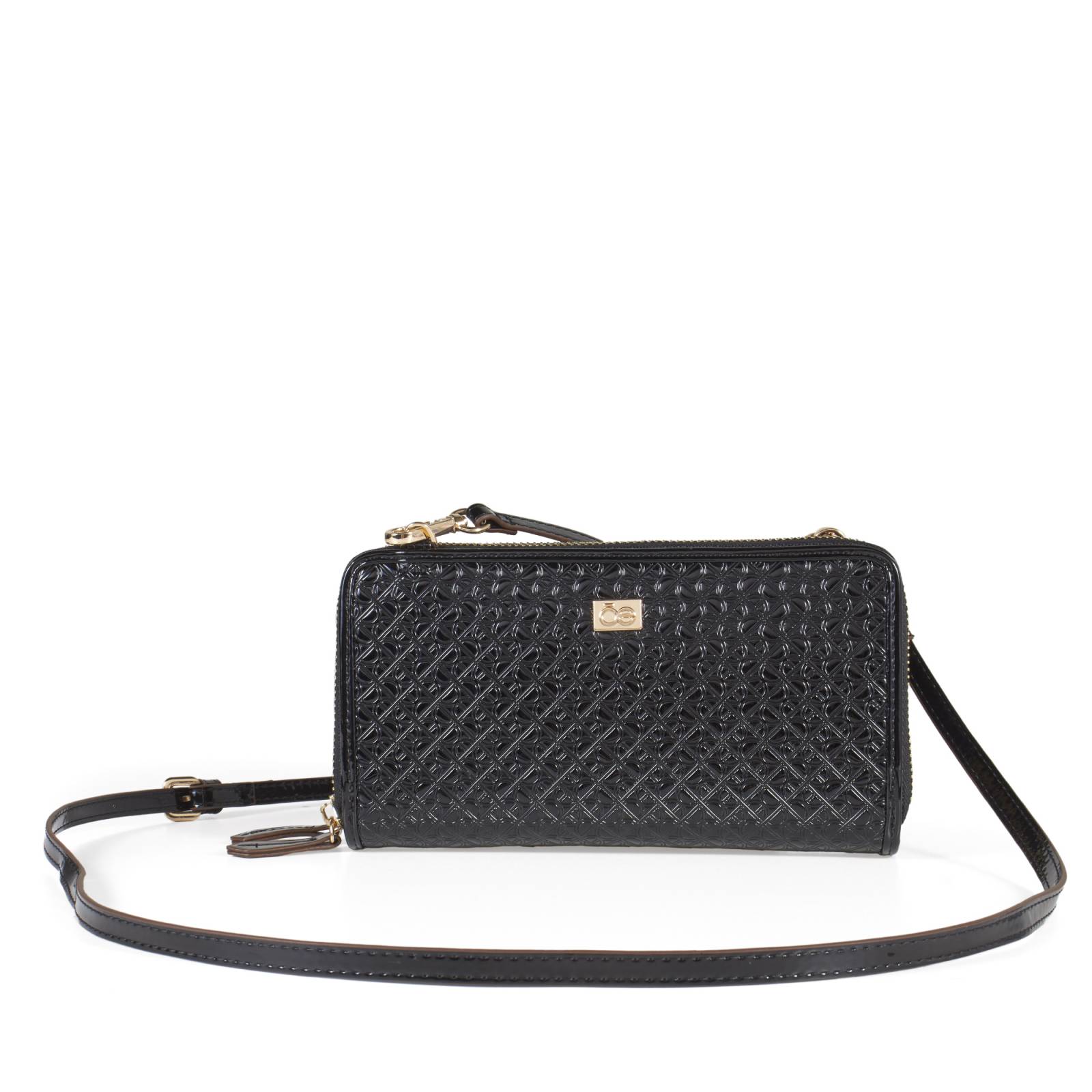 Cartera Grande Charol Doble Uso color Negro