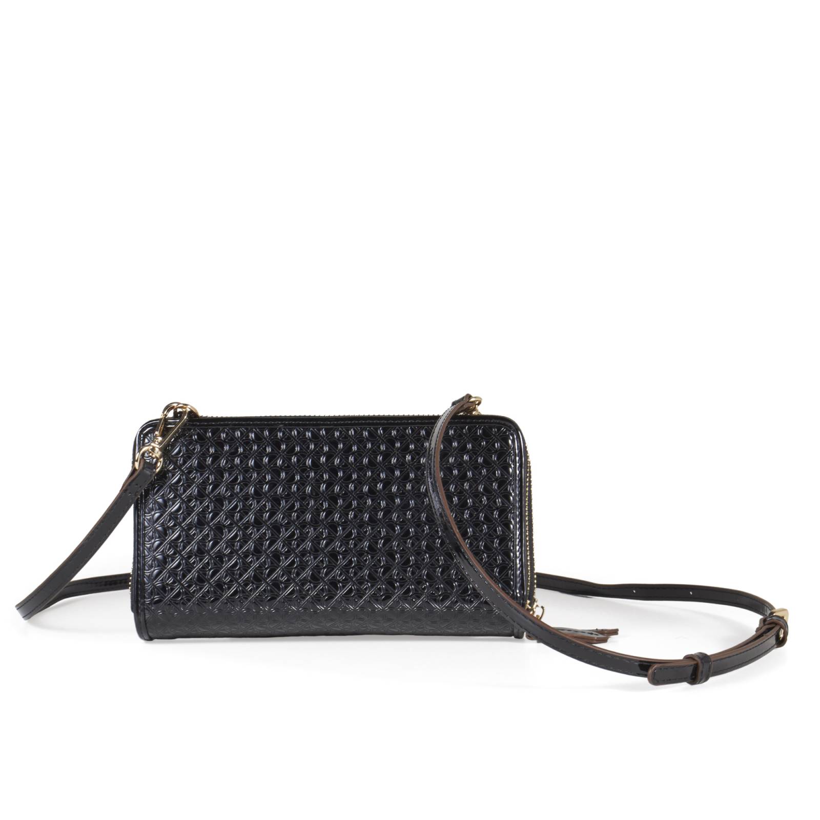 Cartera Grande Charol Doble Uso color Negro