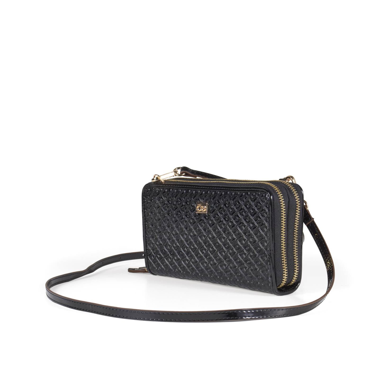 Cartera Grande Charol Doble Uso color Negro