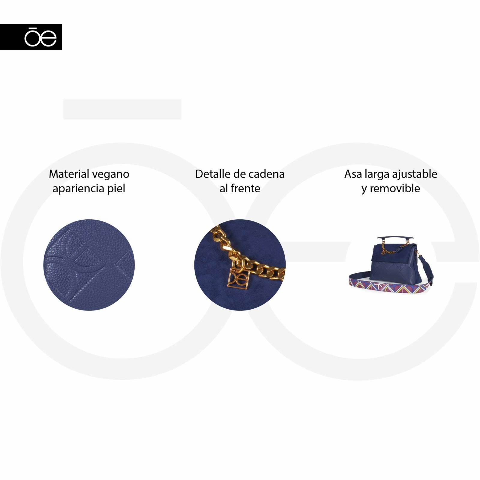 Bolsa Satchel Aplicación Cadena color Rojo Tinto