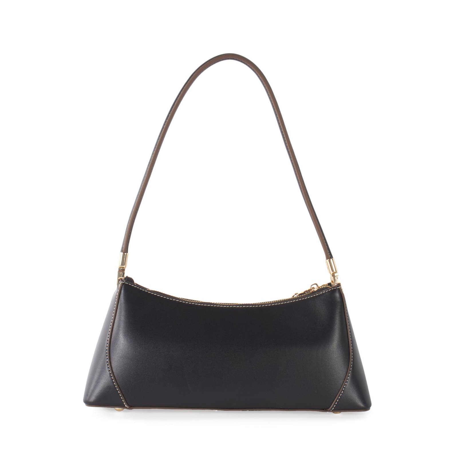 Bolsa Baguette Cloe con Aplicación de Cadena color Negro