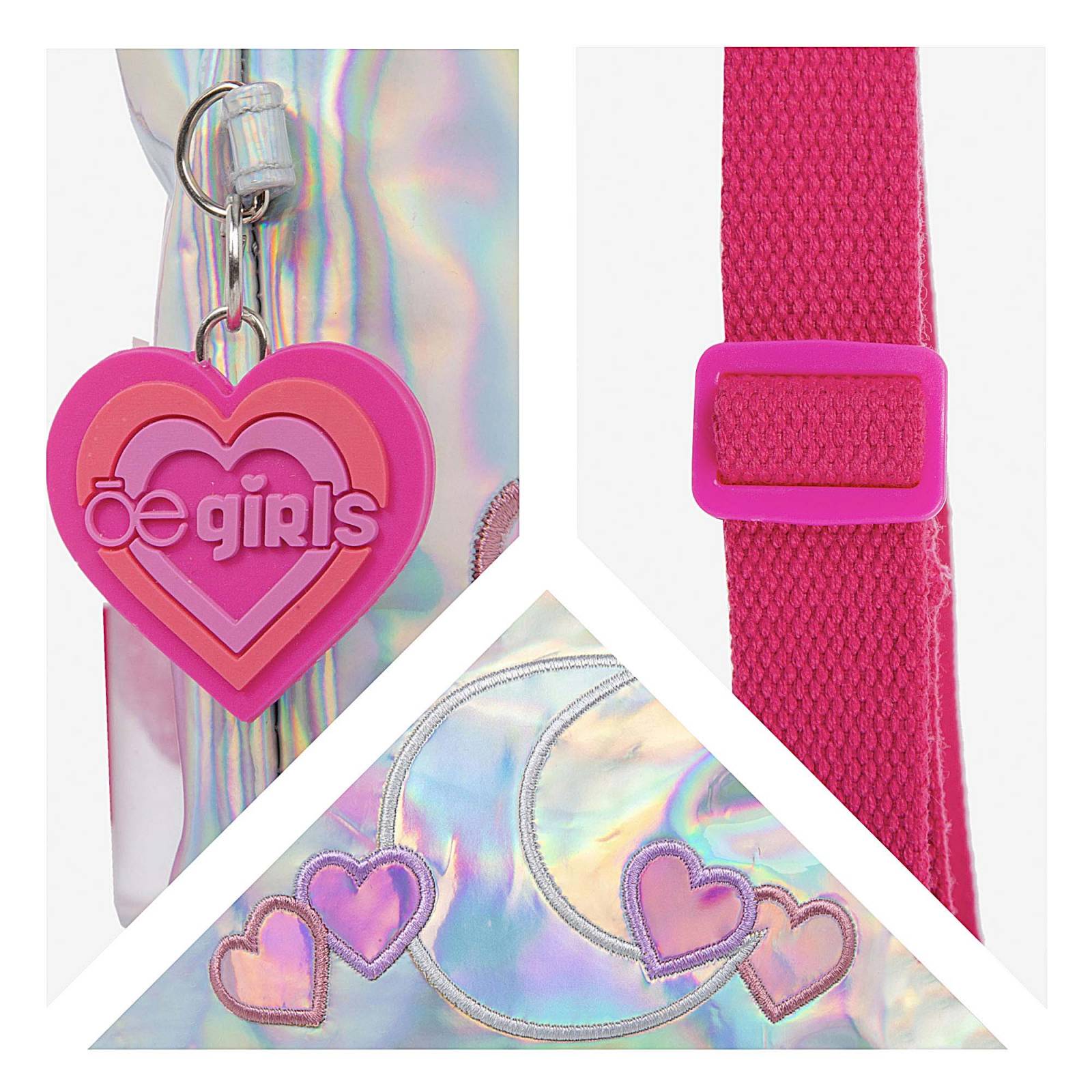 Bolsa Crossbody Chica para Niña con Charm color Plata
