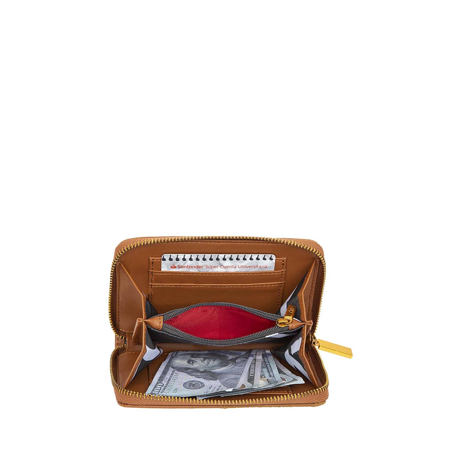 Cartera Cierre Sencillo para Mujer Cloe Detalle de Gamuza