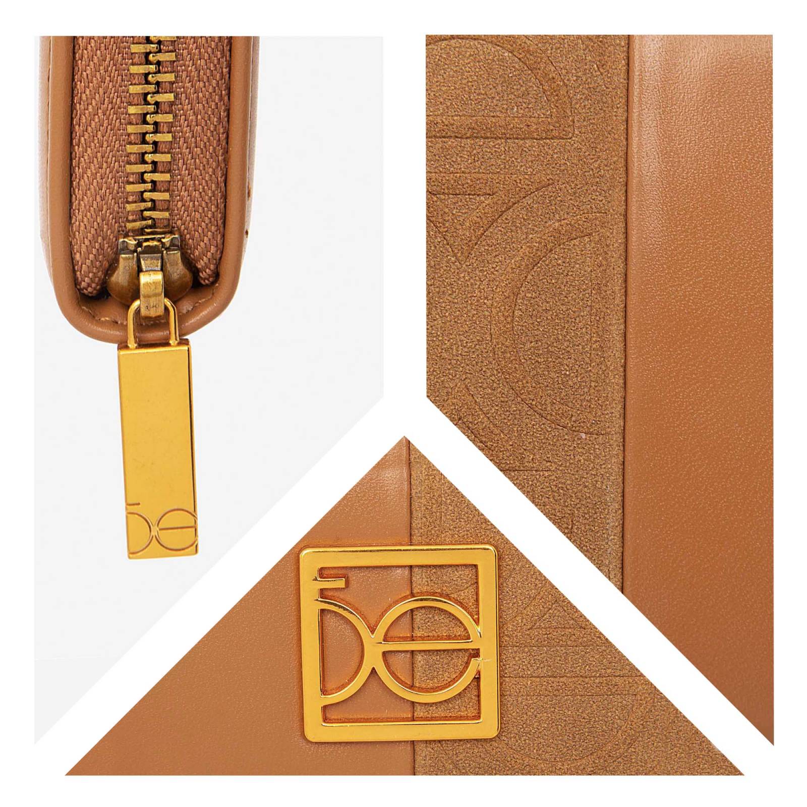 Cartera Cierre Sencillo para Mujer Cloe Detalle de Gamuza