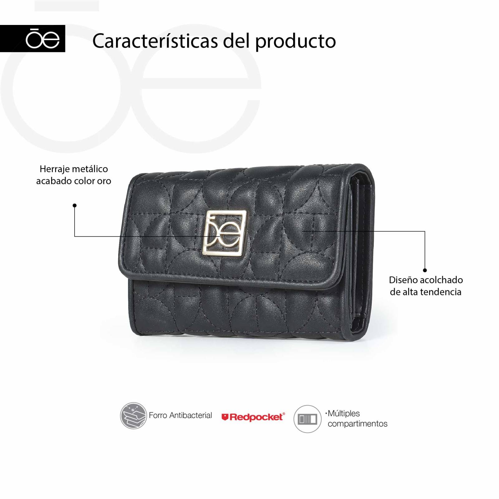 Cartera Flap Cloe Para Mujer Monograma broche de presión