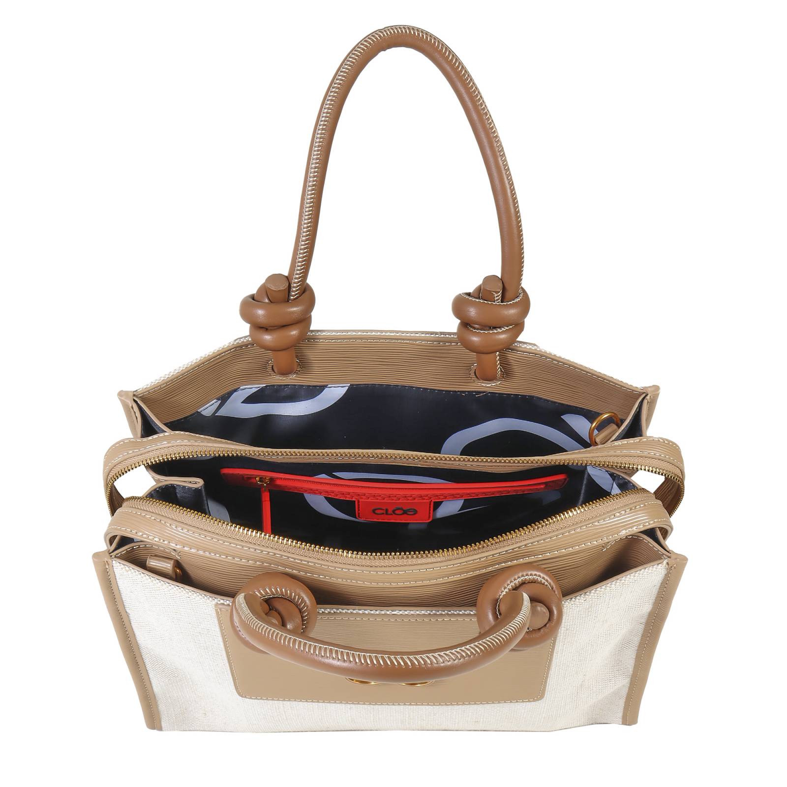 Bolsa Satchel para Mujer Cloe Grande Textil Clásica