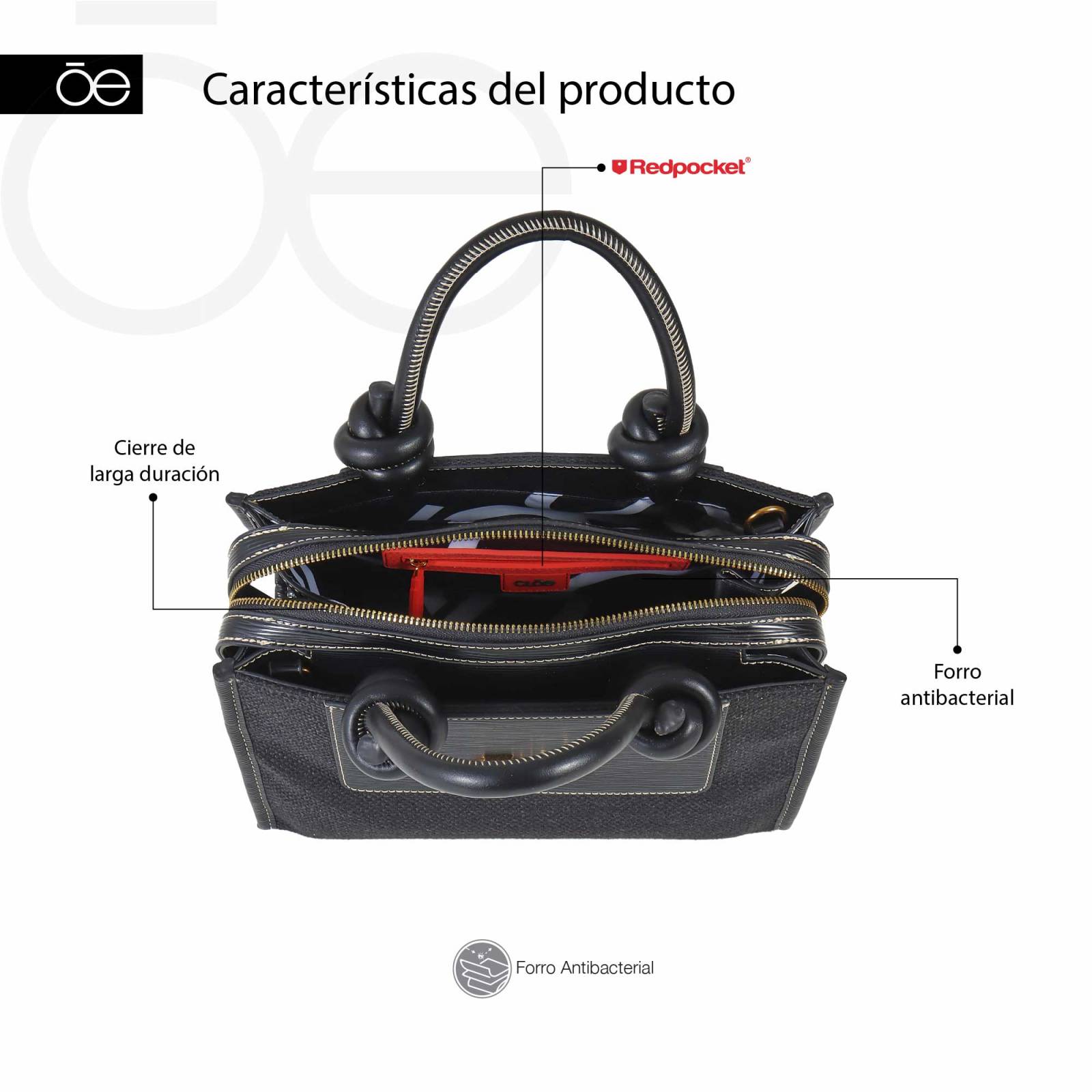 Bolsa Satchel para Mujer Cloe Grande Textil Clásica