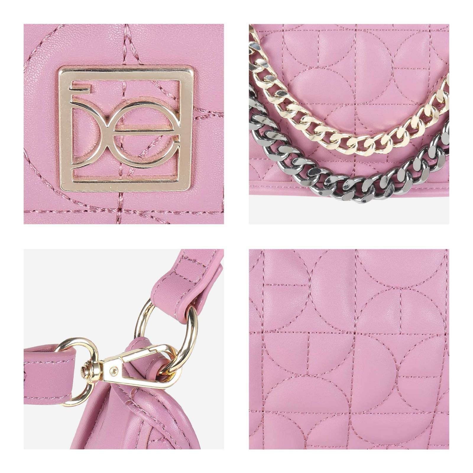 Bolsa Hobo Cloe Para Mujer Cadenas Monograma Bordado