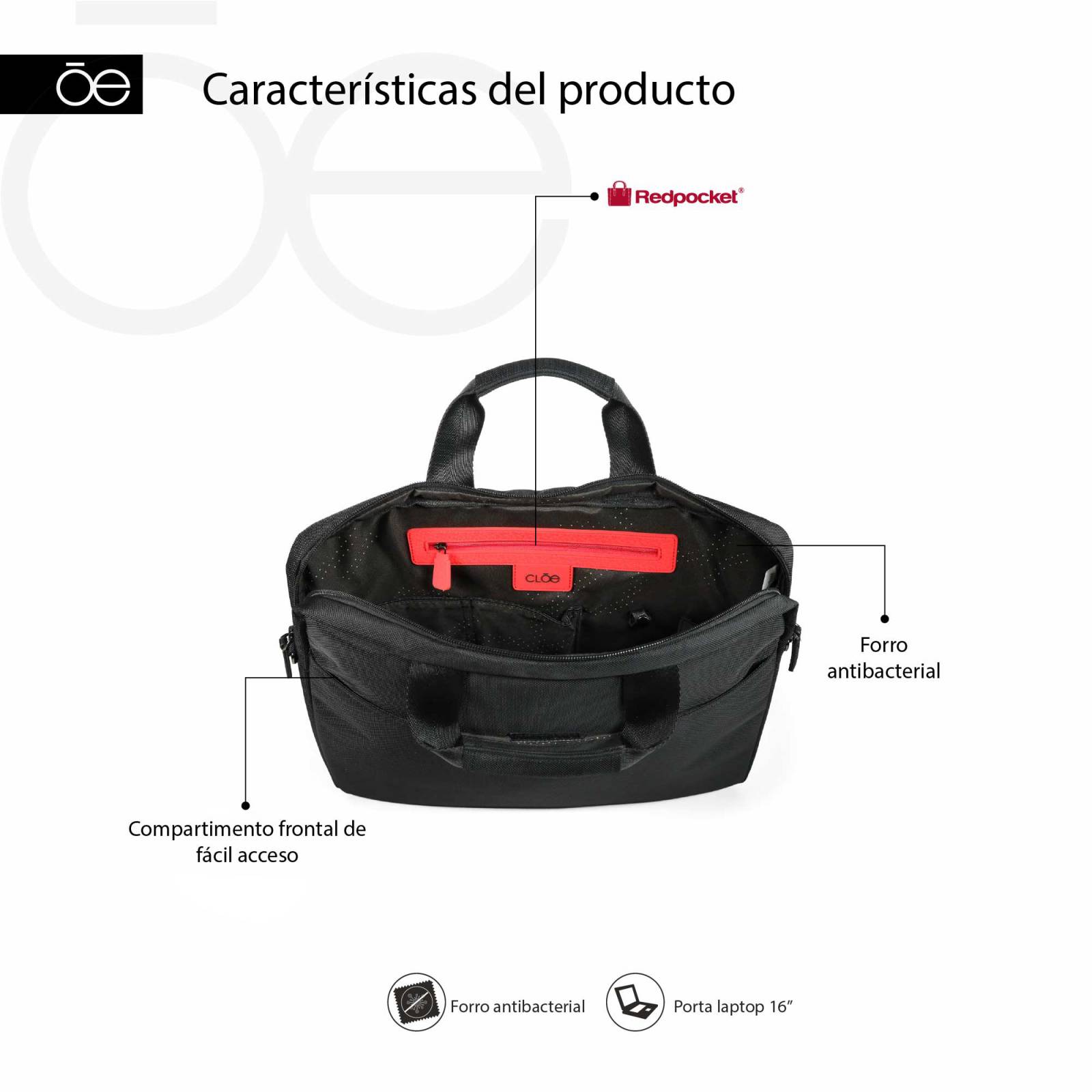 Porta Laptop Cloe Uomo 16 plg Textil para Hombre color Azul Marino