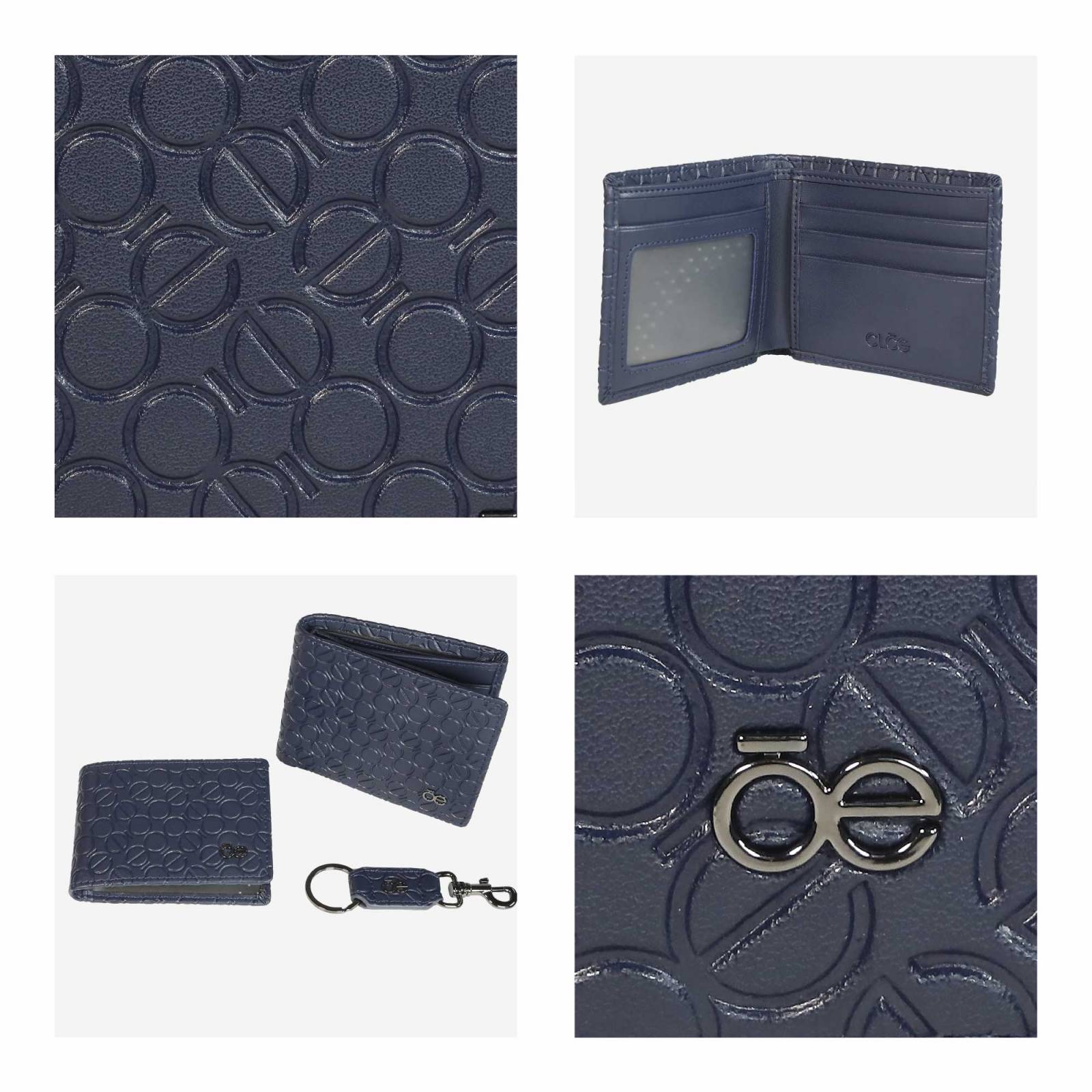 Set Cloe Uomo de Cartera Tarjetero y Llavero para Hombre color Azul Marino
