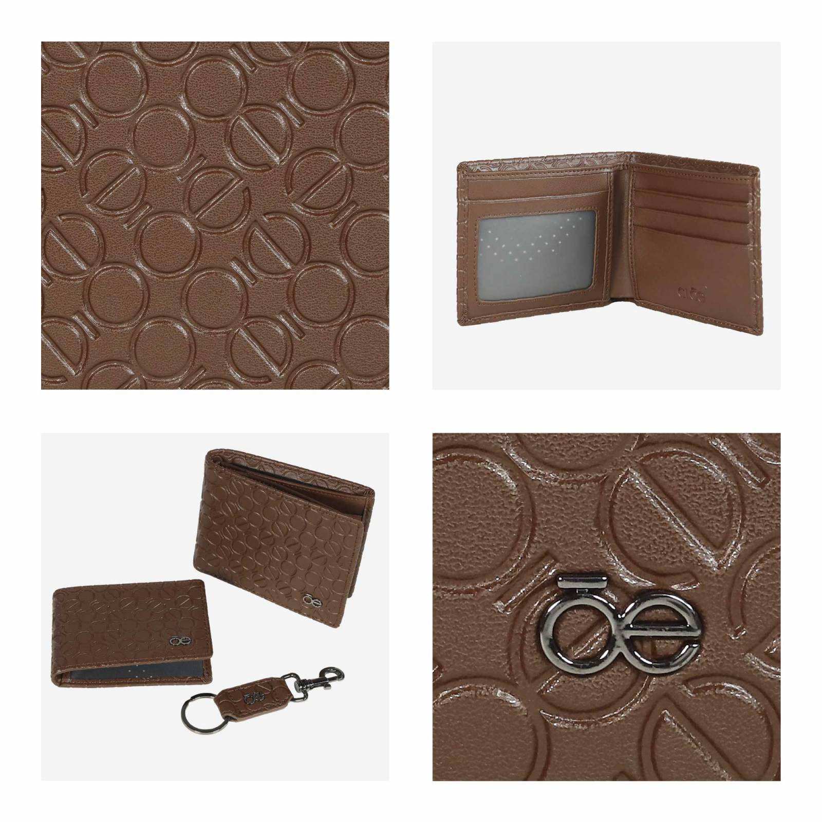 Set Cloe Uomo de Cartera Tarjetero y Llavero para Hombre color Café