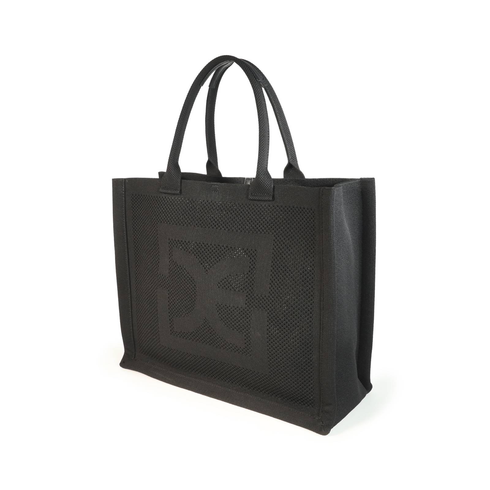Bolsa Tote Cloe Grande Tejida color Negro