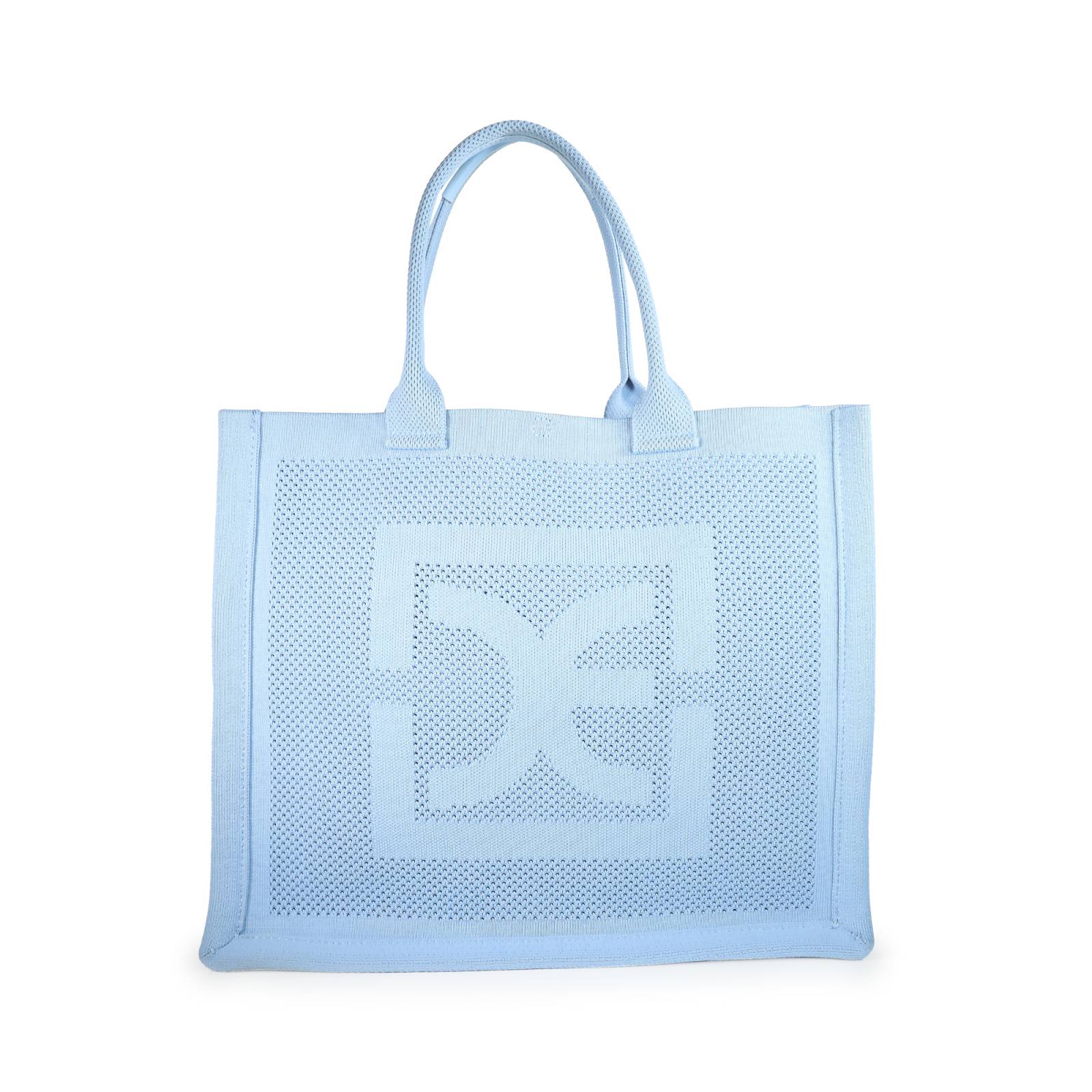 Bolsa Tote Cloe Grande Tejida color Azul