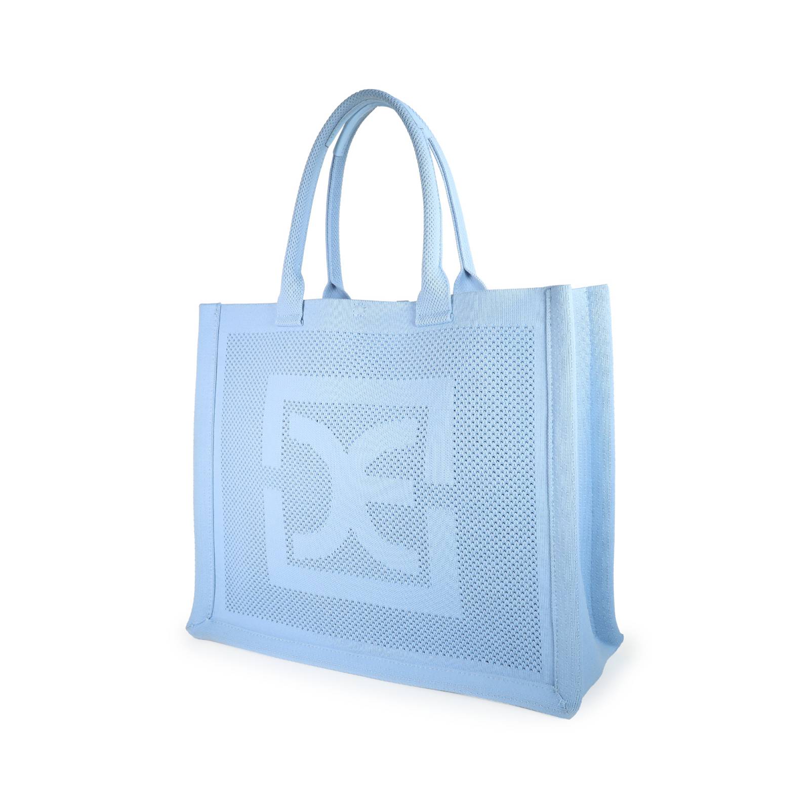 Bolsa Tote Cloe Grande Tejida color Azul