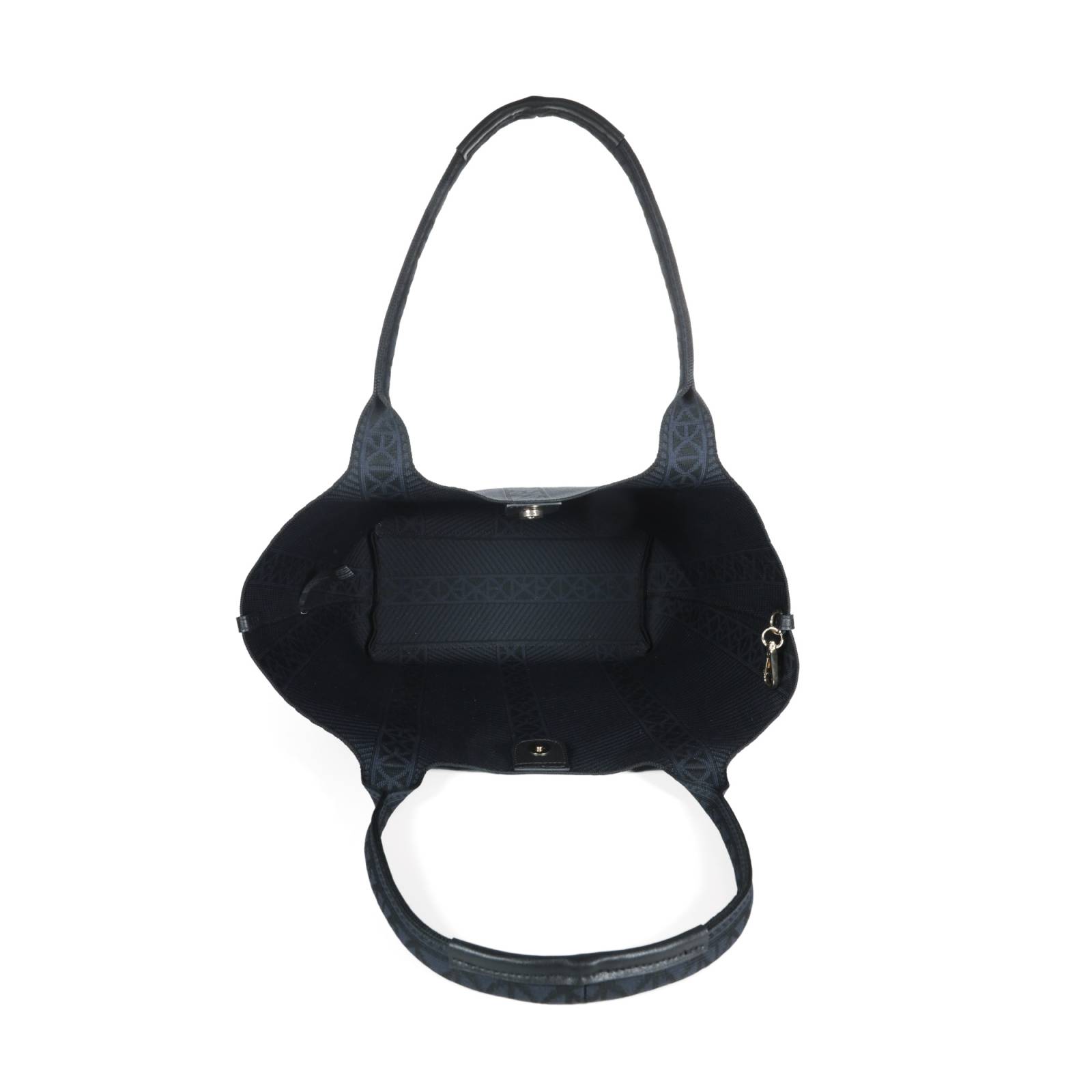 Bolsa Tote Cloe Grande Tejida con Pouch color Negro