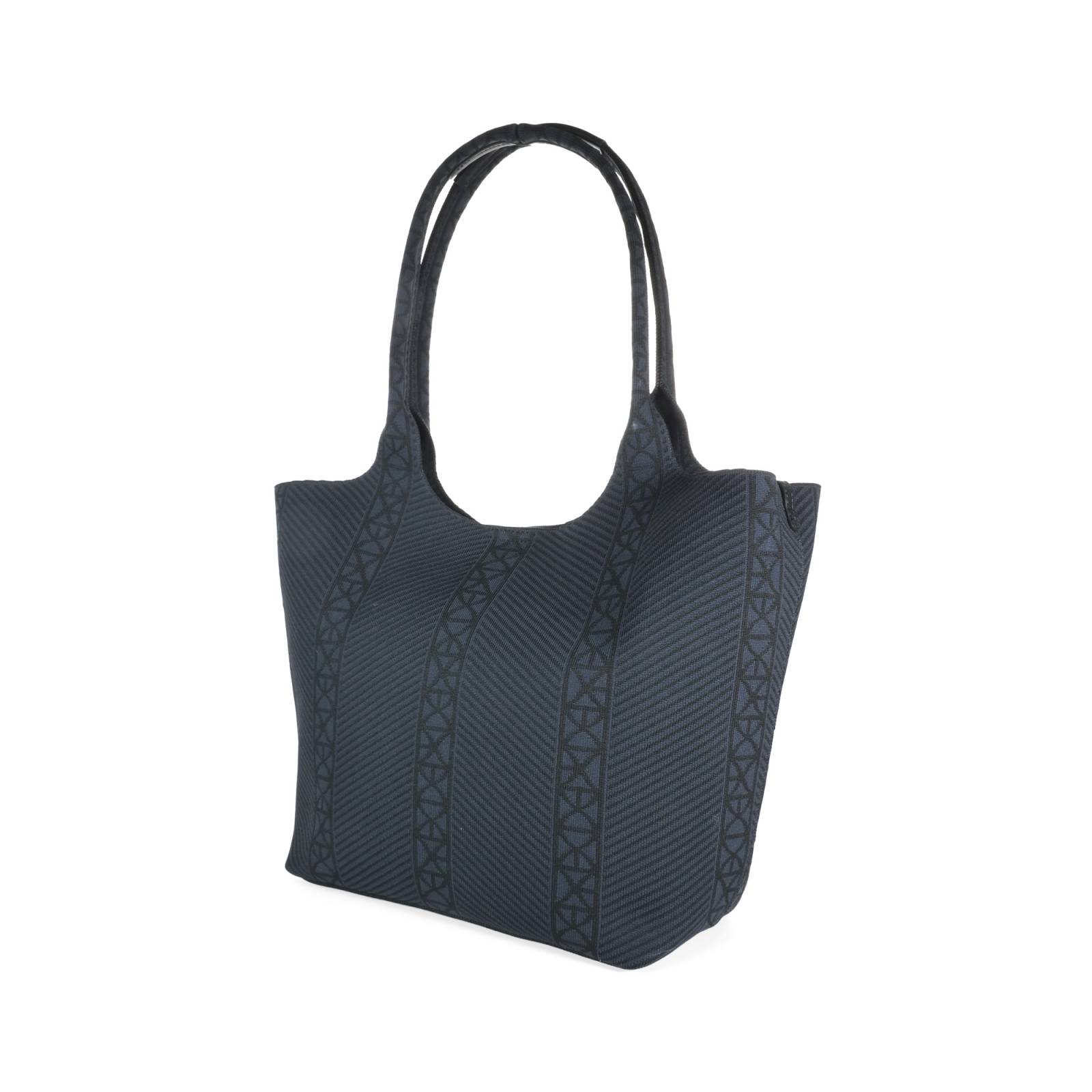 Bolsa Tote Cloe Grande Tejida con Pouch color Negro
