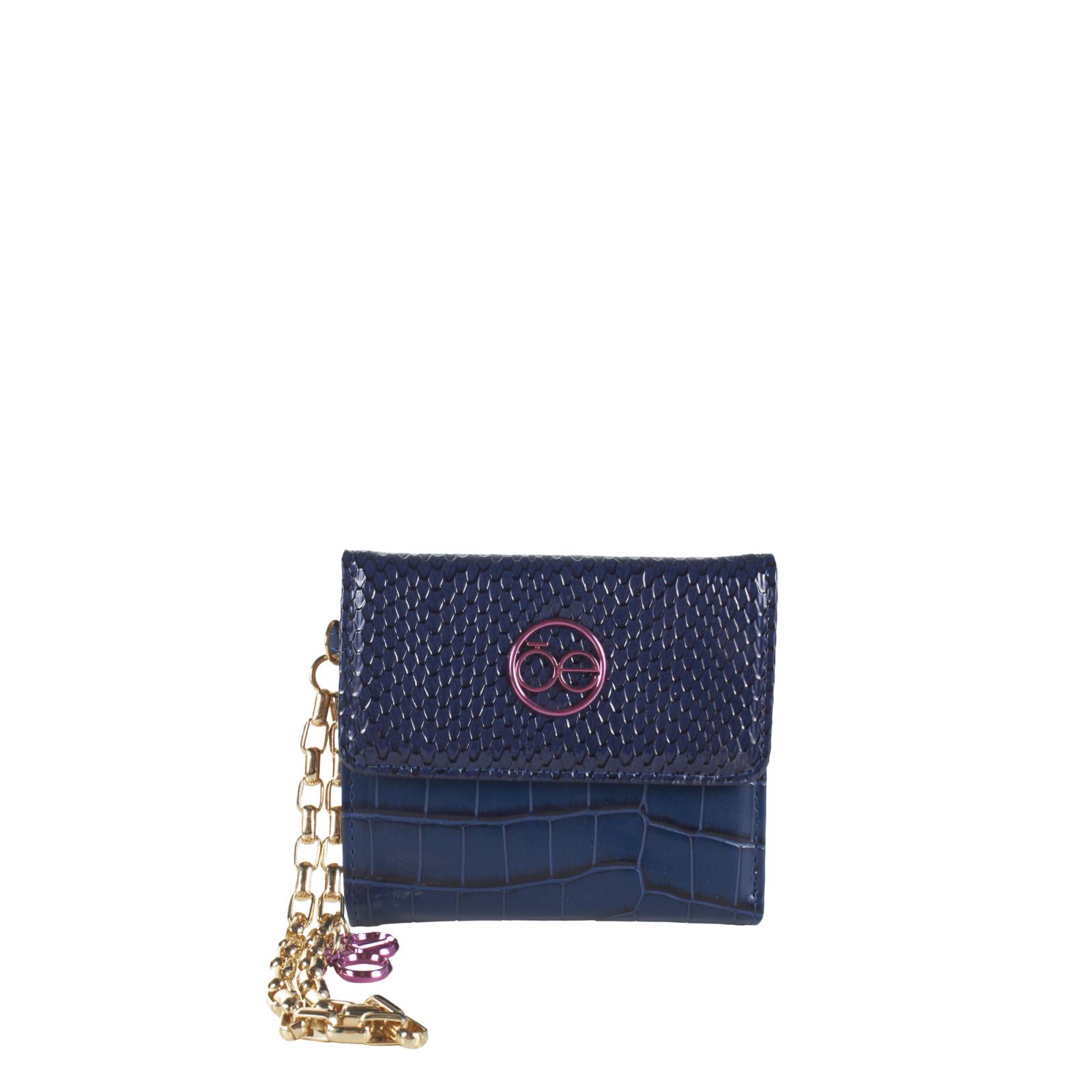 Cartera Flap Cloe Mediana con Maneral color Azul Marino