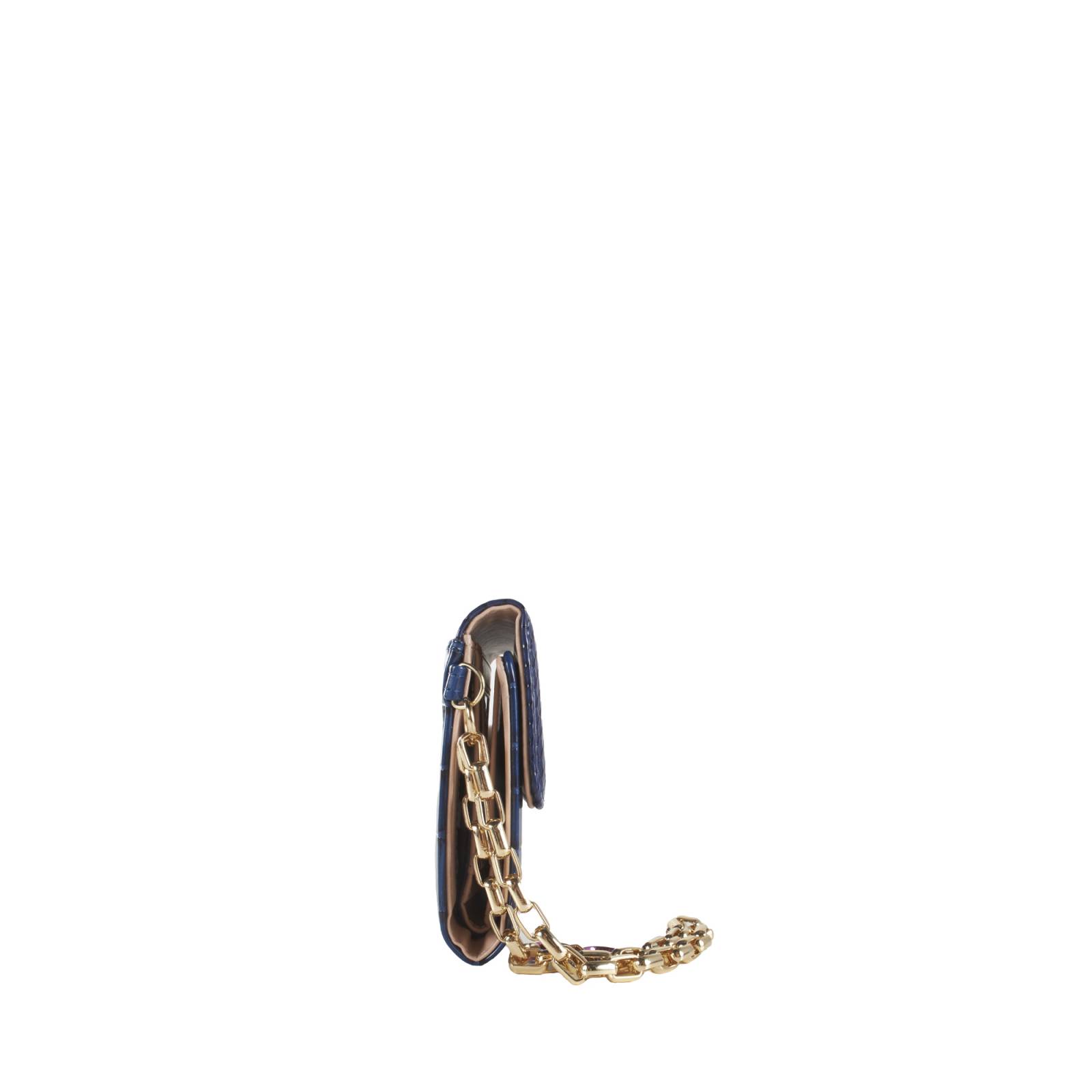 Cartera Flap Cloe Mediana con Maneral color Azul Marino