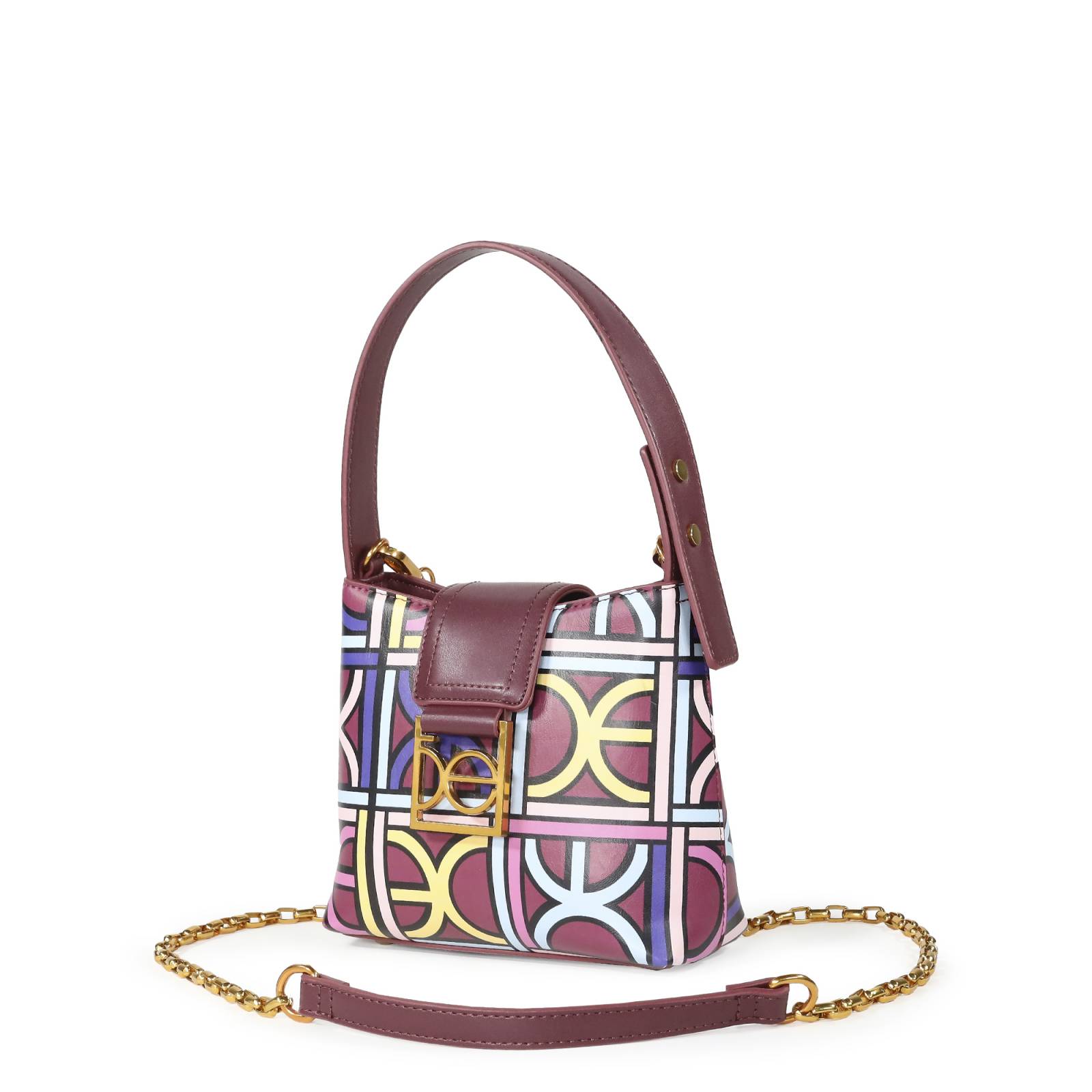 Bolsa Hobo Cloe Monograma Estampado Multicolor