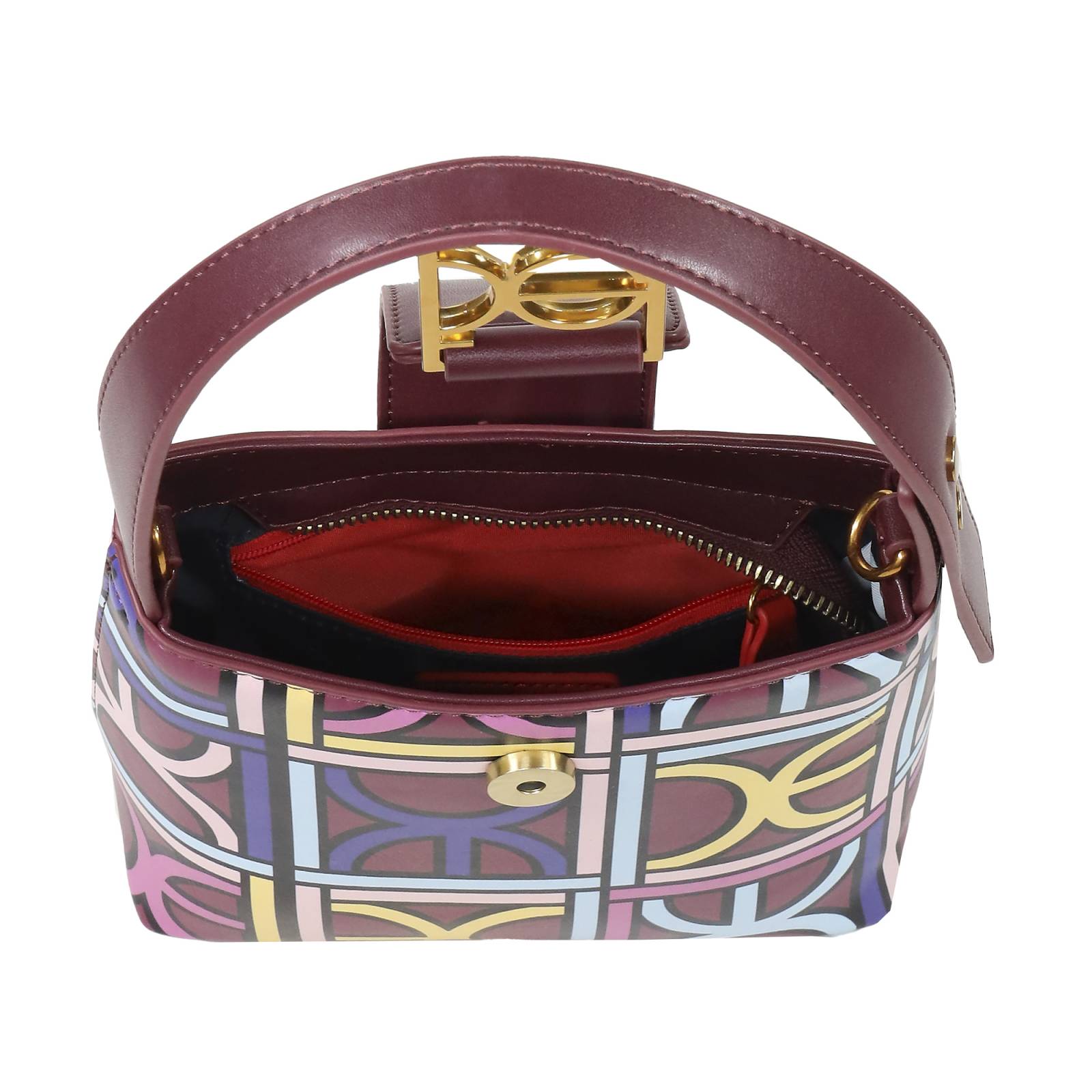 Bolsa Hobo Cloe Monograma Estampado Multicolor