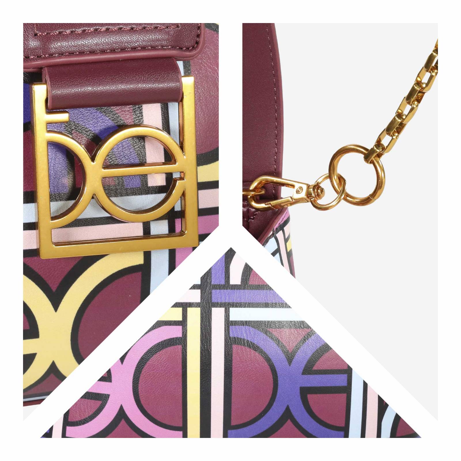 Bolsa Hobo Cloe Monograma Estampado Multicolor