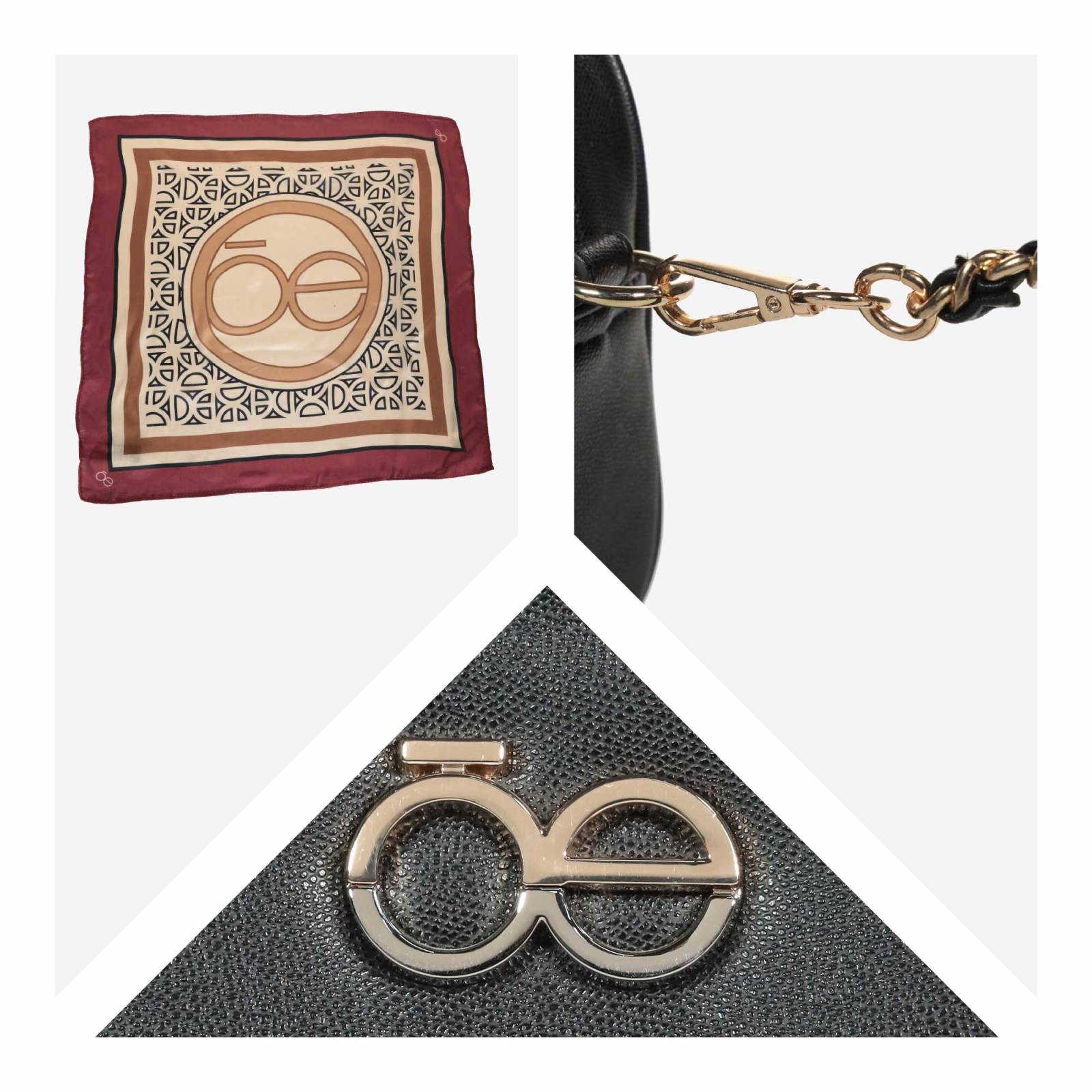Bolsa Crossbody Cloe con Mascada color Negro