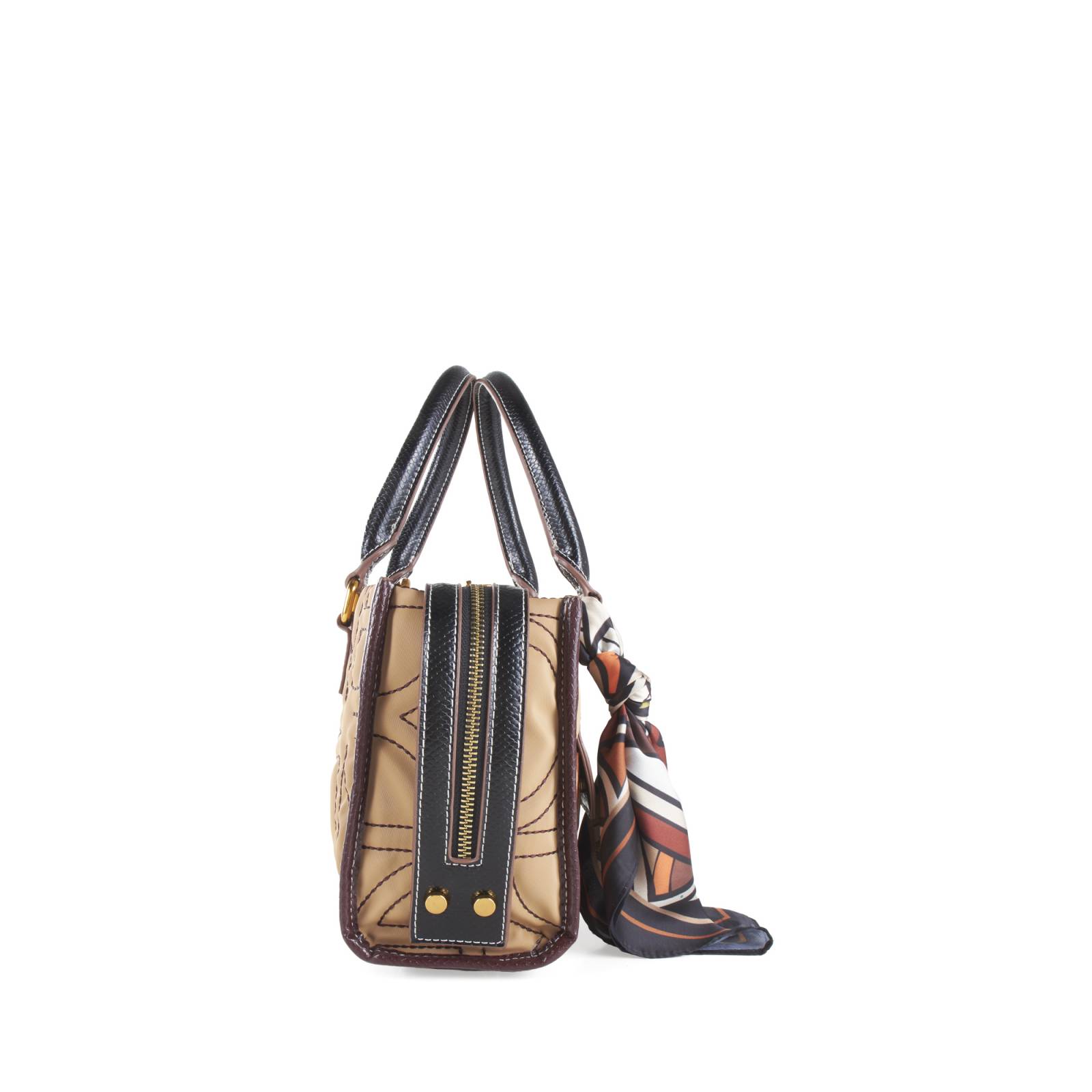 Bolsa Satchel Cloe Para Mujer Chica Textil con Mascada