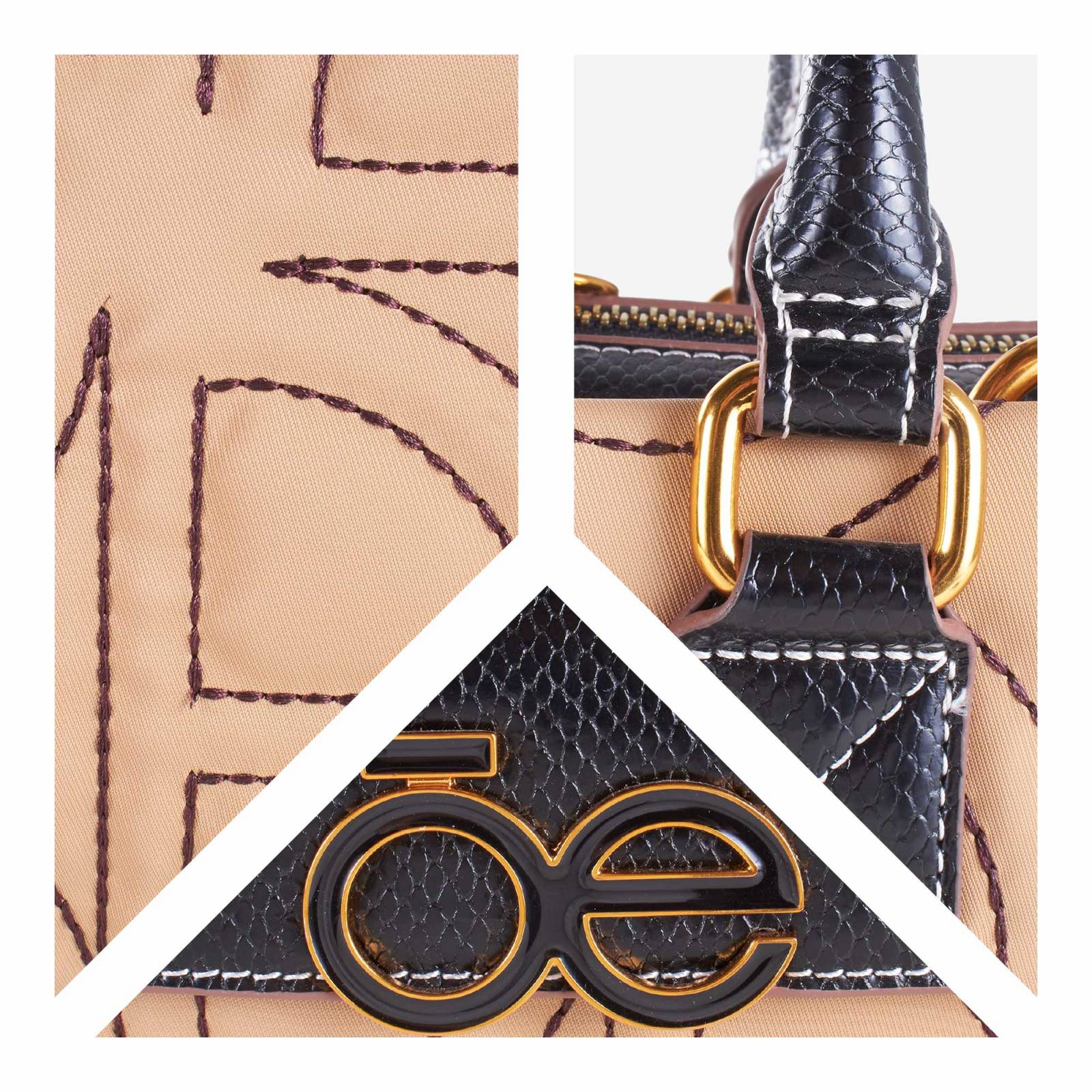 Bolsa Satchel Cloe Para Mujer Chica Textil con Mascada