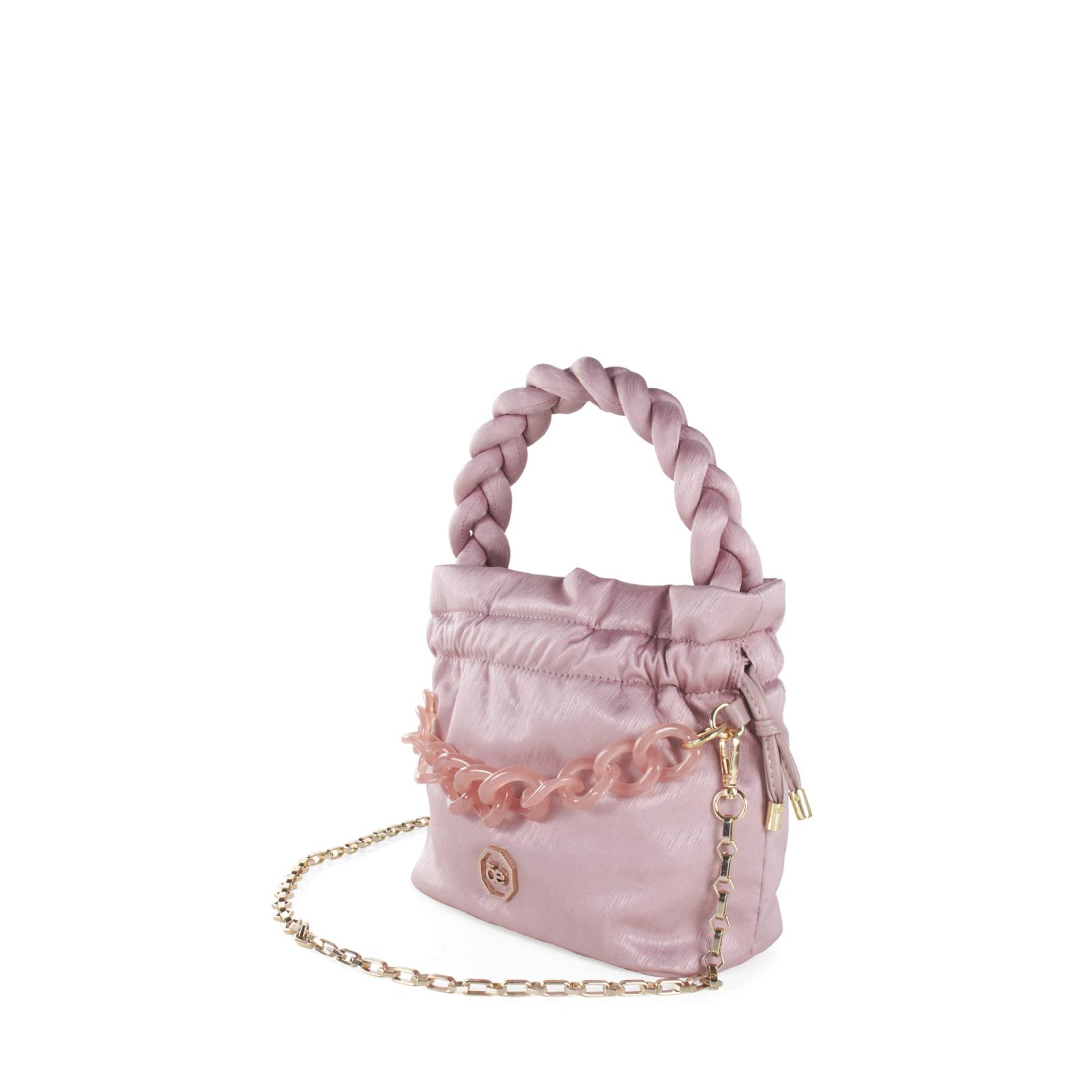 Bolsa Drawstring Cloe Para Mujer Textil Maneral Trenzado