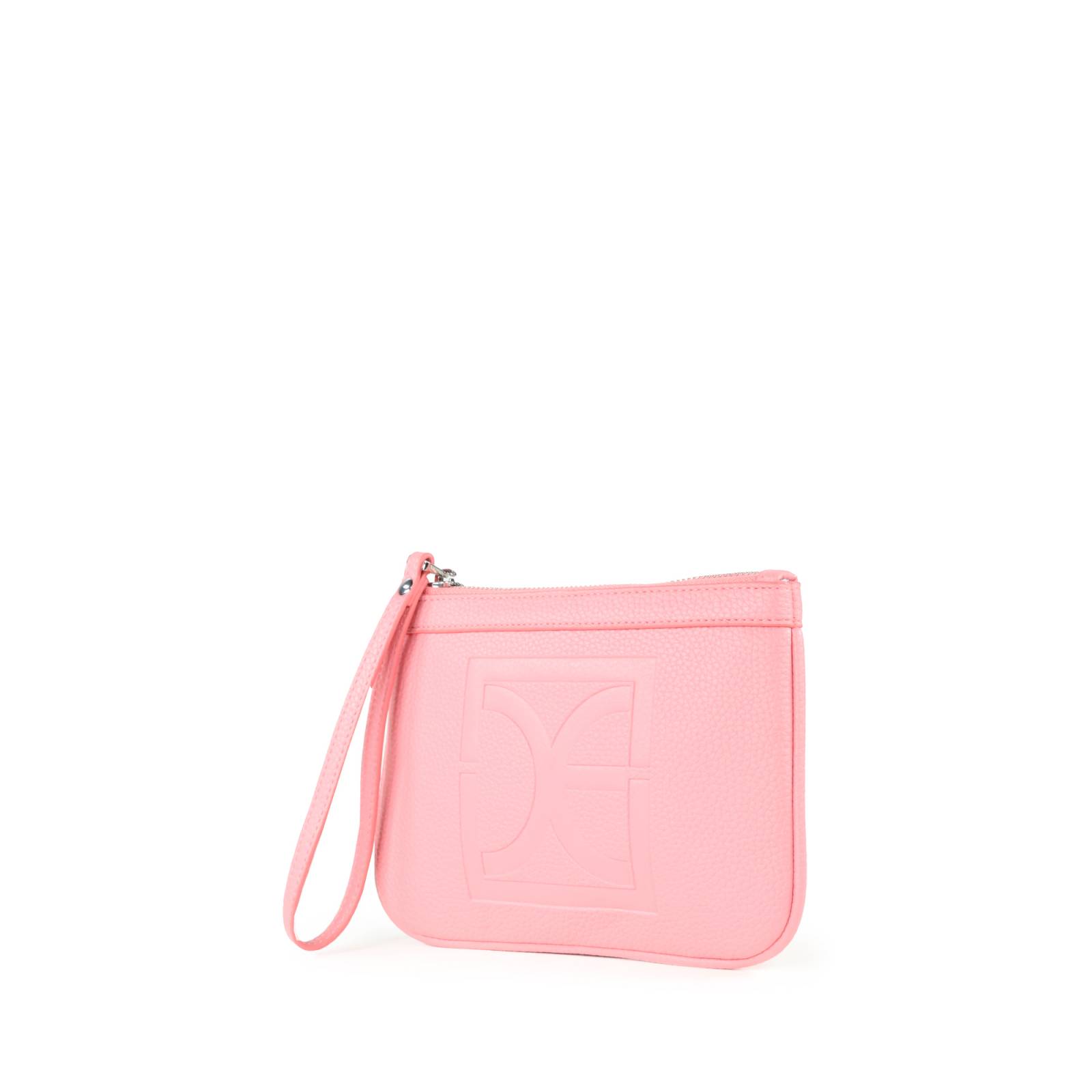 Cartera Pouch Cloe Cierre Sencillo con Maneral color Rosa
