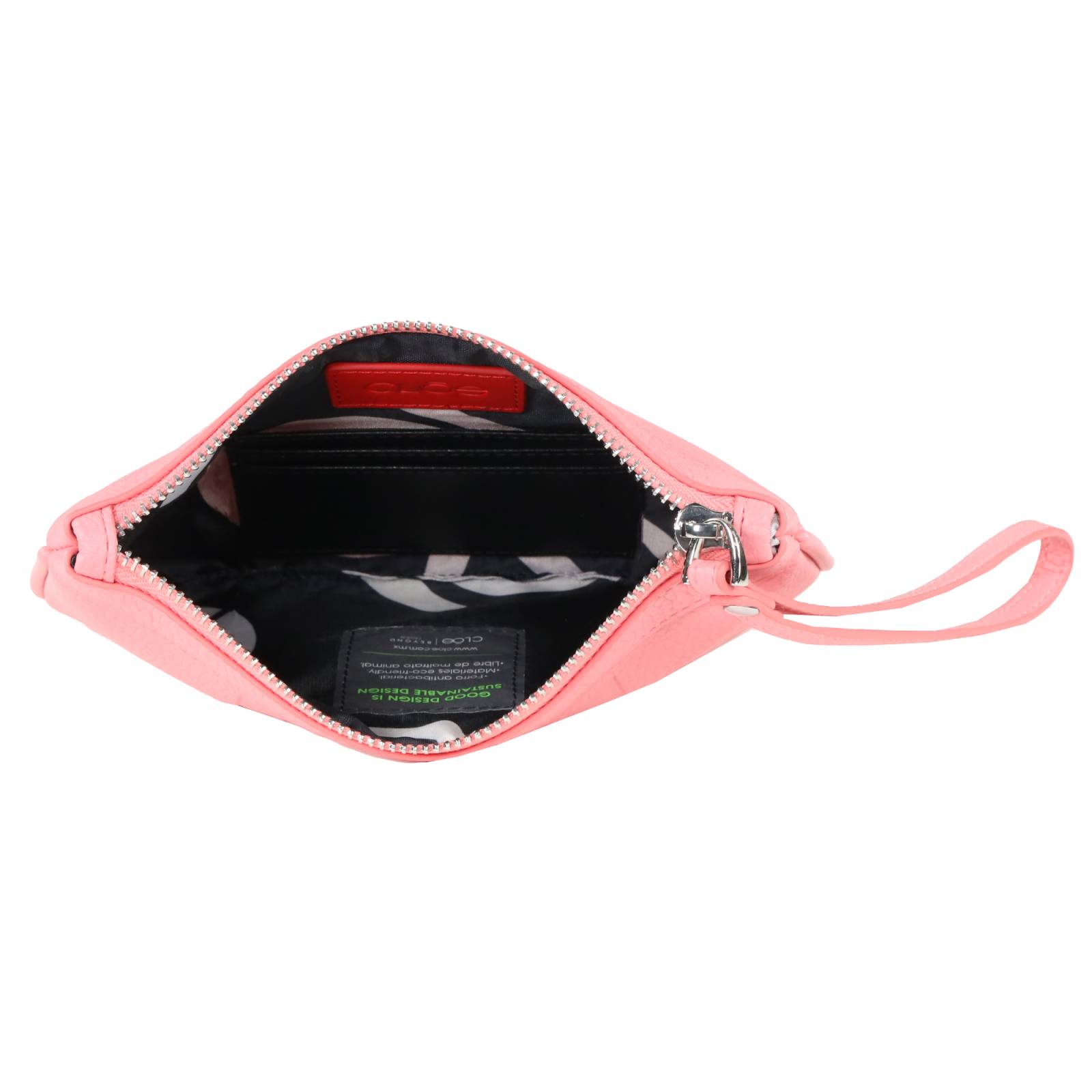 Cartera Pouch Cloe Cierre Sencillo con Maneral color Rosa