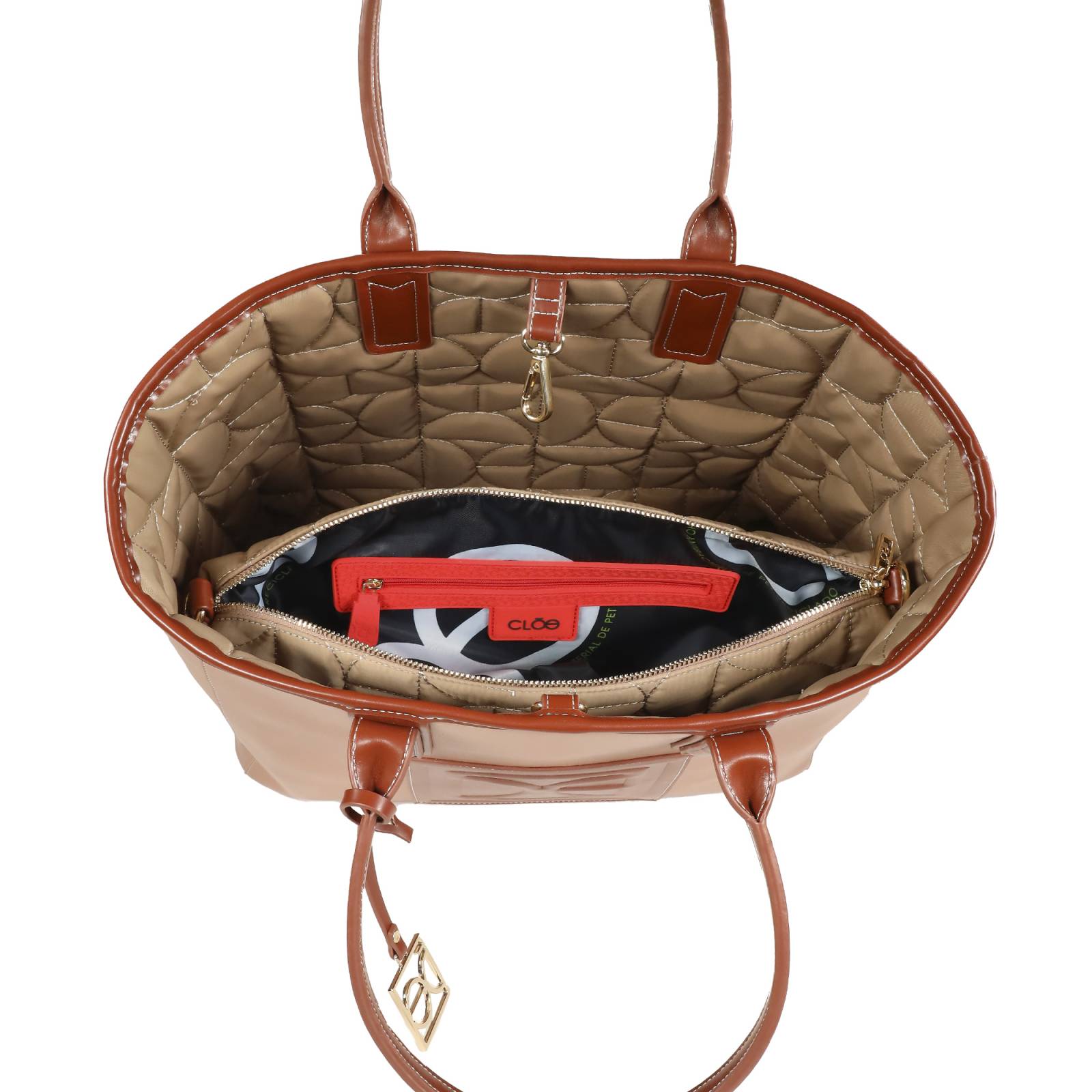 Bolsa Tote Cloe Doble Función color Nude