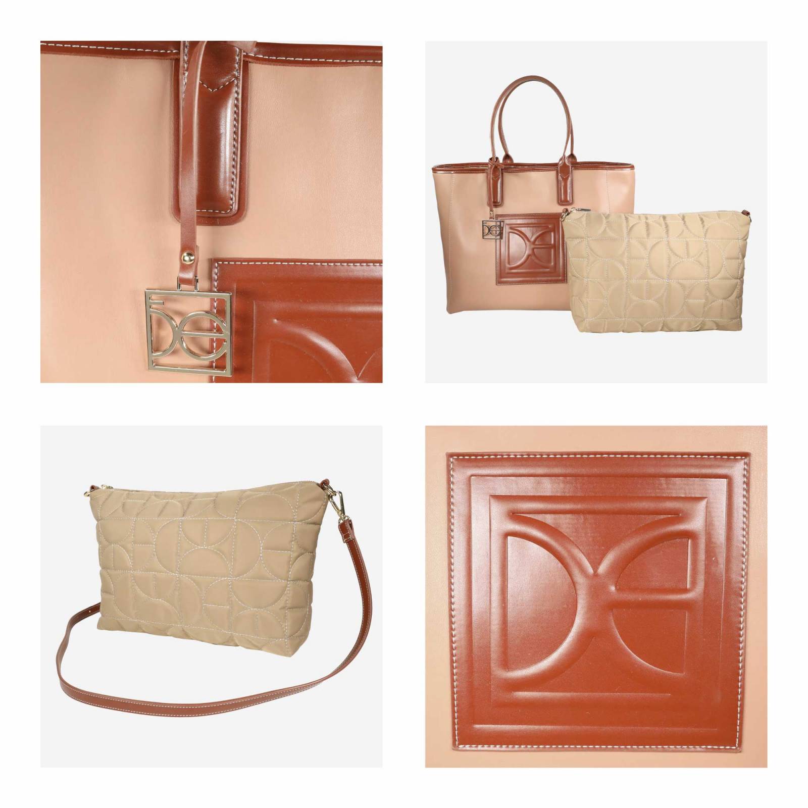 Bolsa Tote Cloe Doble Función color Nude