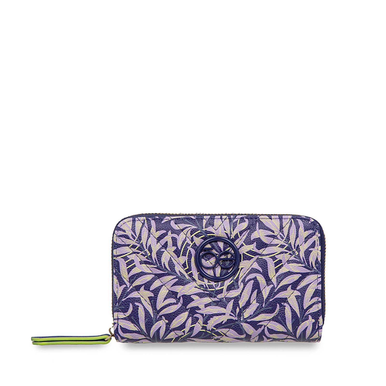 Cartera Mediana Cloe Cierre Sencillo Estampado Floral Multicolor
