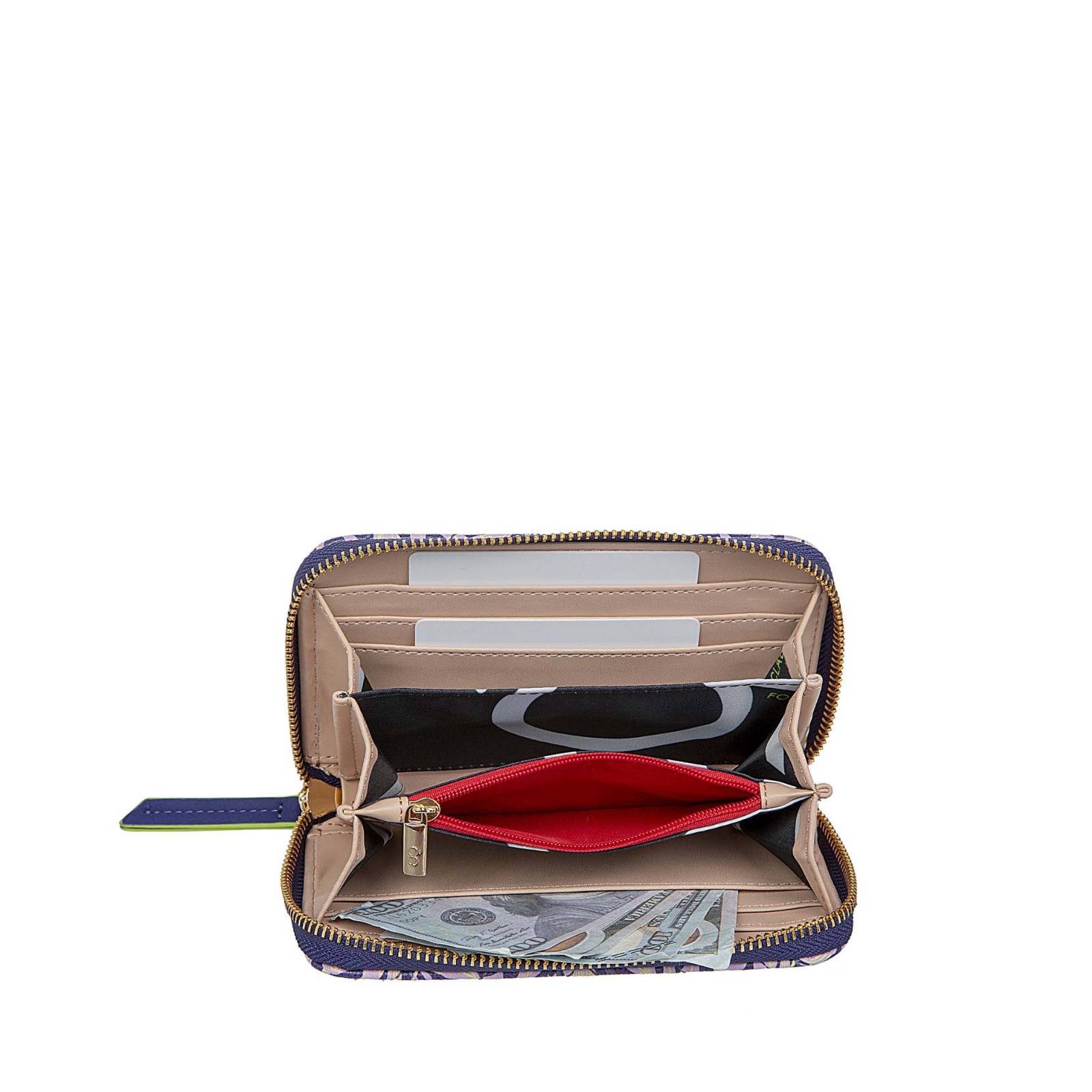 Cartera Mediana Cloe Cierre Sencillo Estampado Floral Multicolor