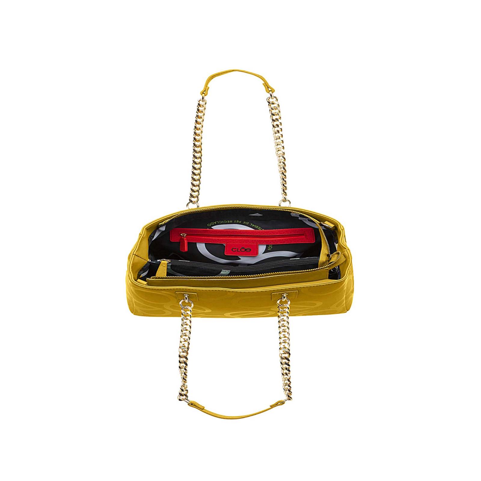 Bolsa Satchel Cloe Asas Intercambiables color Ocre