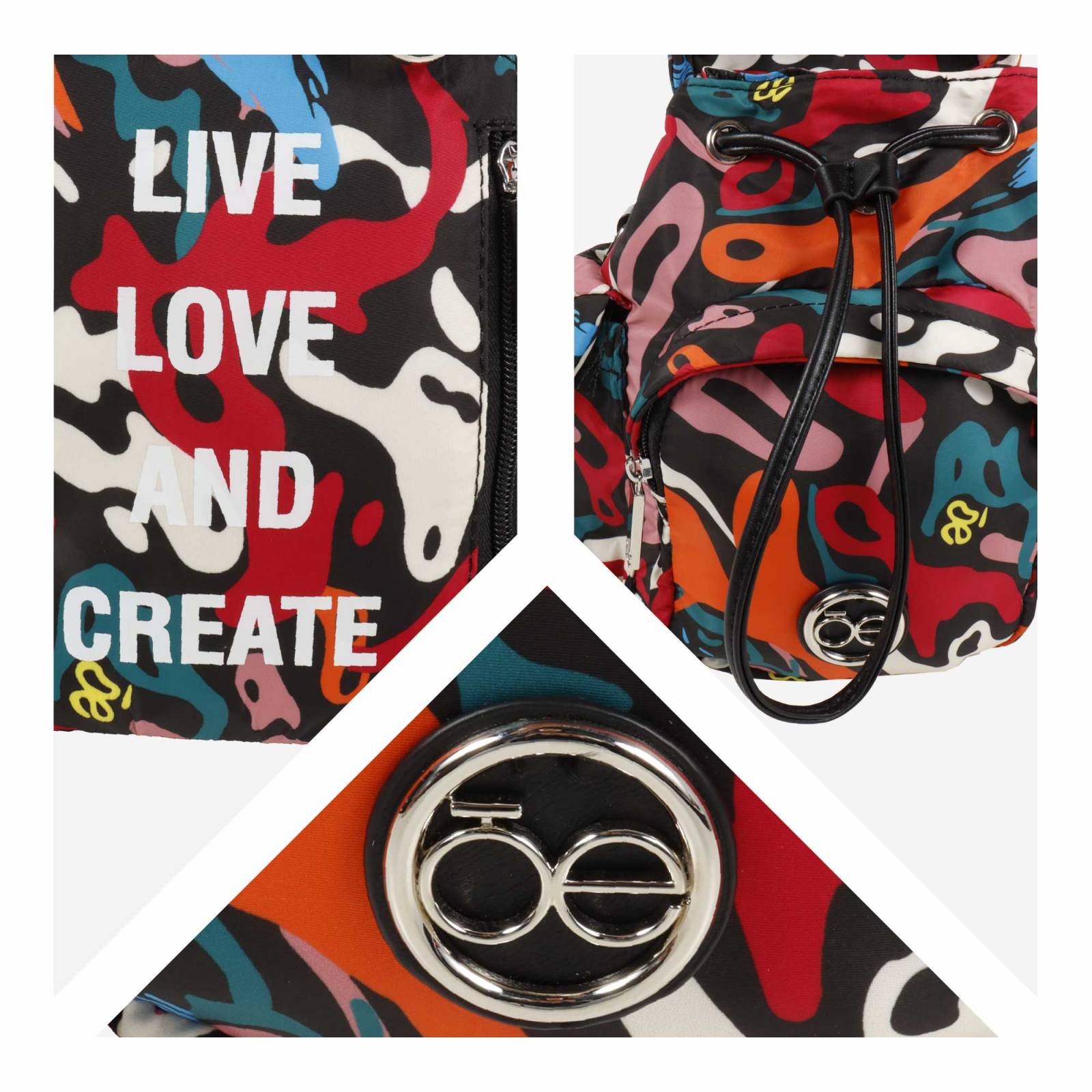 Mochila Cloe Para Mujer Mini Nylon Dos en Uno