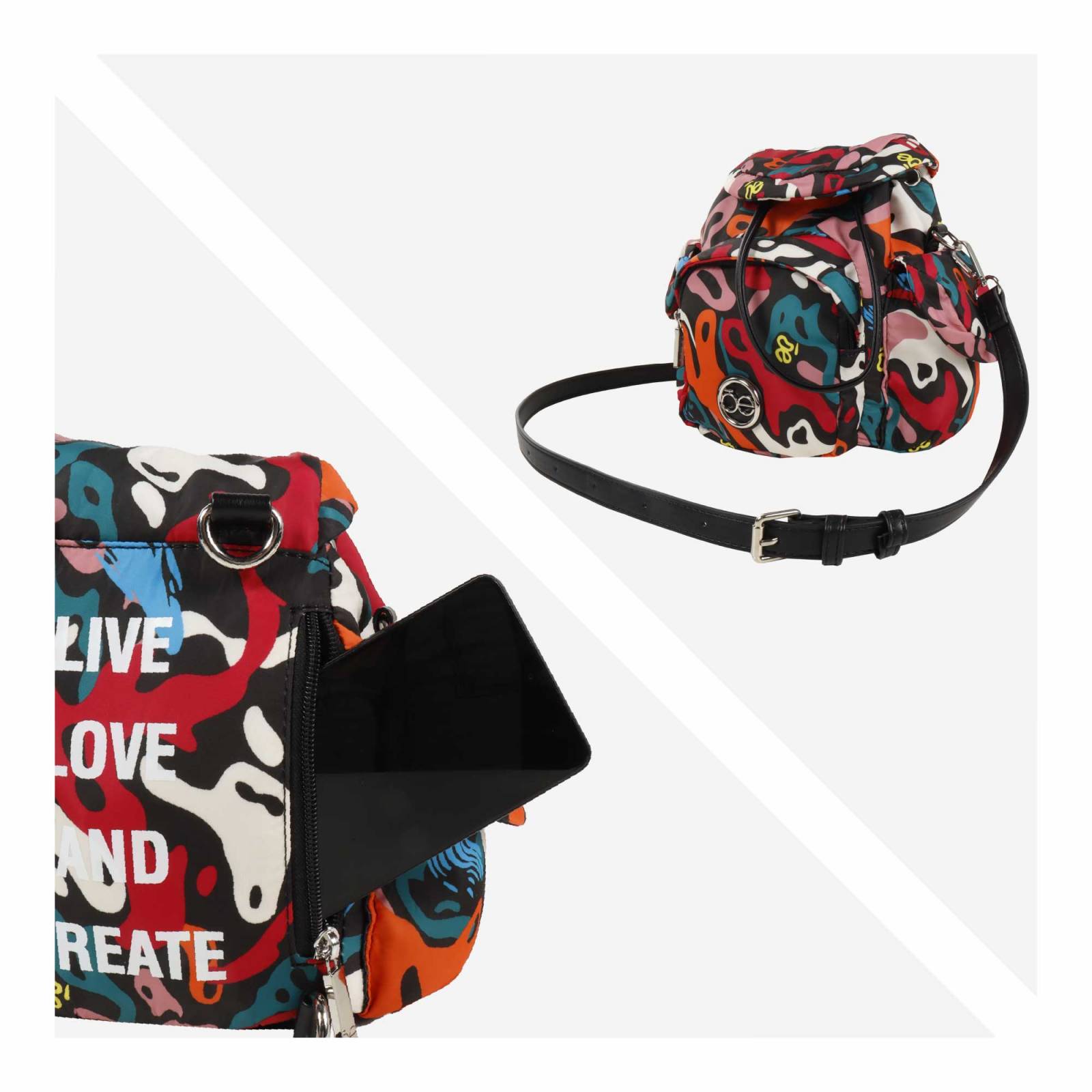 Mochila Cloe Para Mujer Mini Nylon Dos en Uno