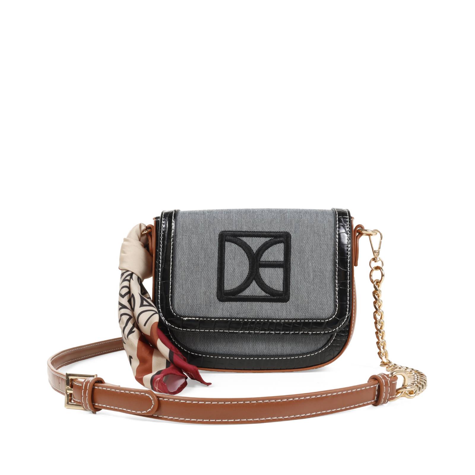 Bolsa Crossbody Cloe Para Mujer Textil con Mascada