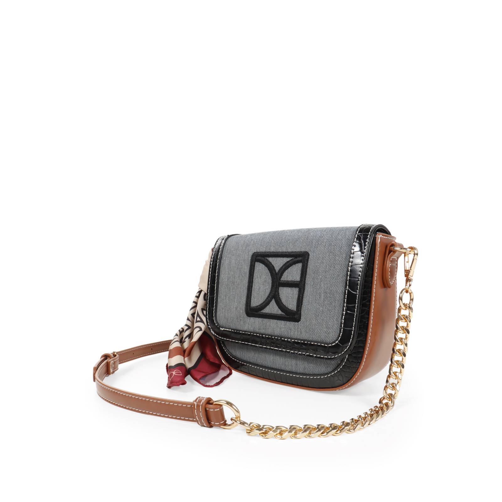 Bolsa Crossbody Cloe Para Mujer Textil con Mascada