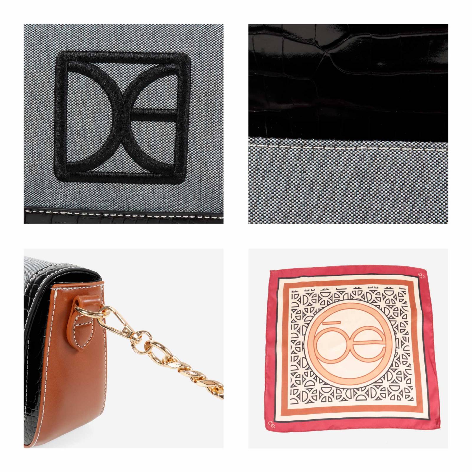 Bolsa Crossbody Cloe Para Mujer Textil con Mascada