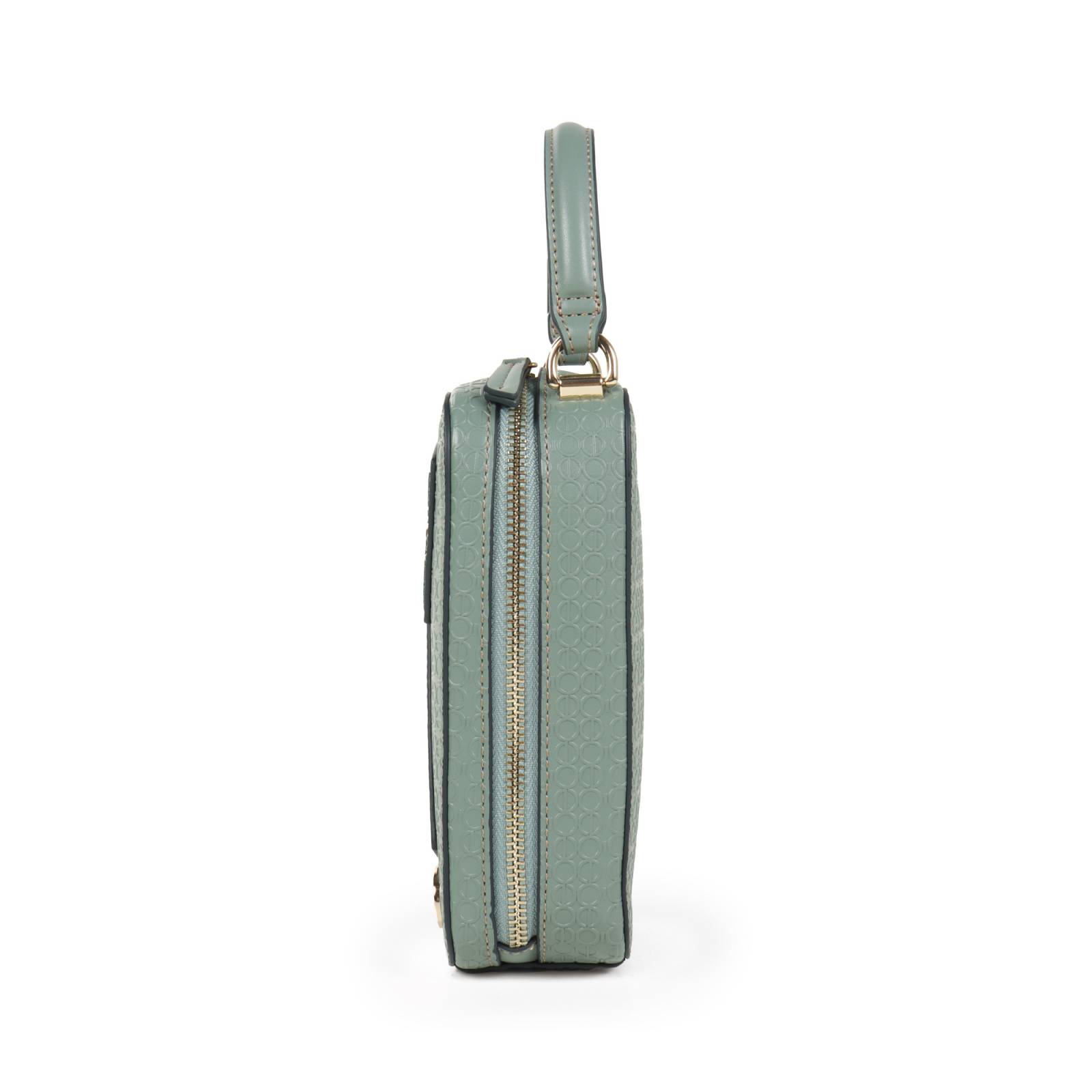 Bolsa Crossbody Cloe Vertical Parches de Decorativos color Verde Olivo