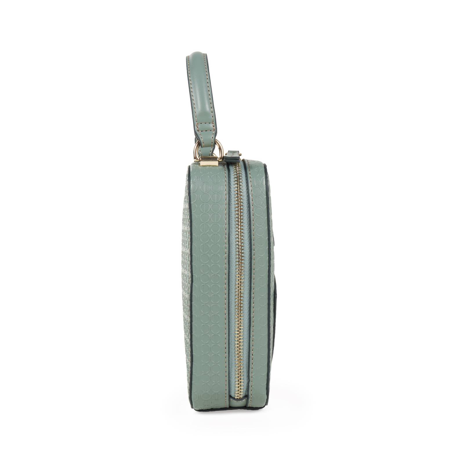 Bolsa Crossbody Cloe Vertical Parches de Decorativos color Verde Olivo