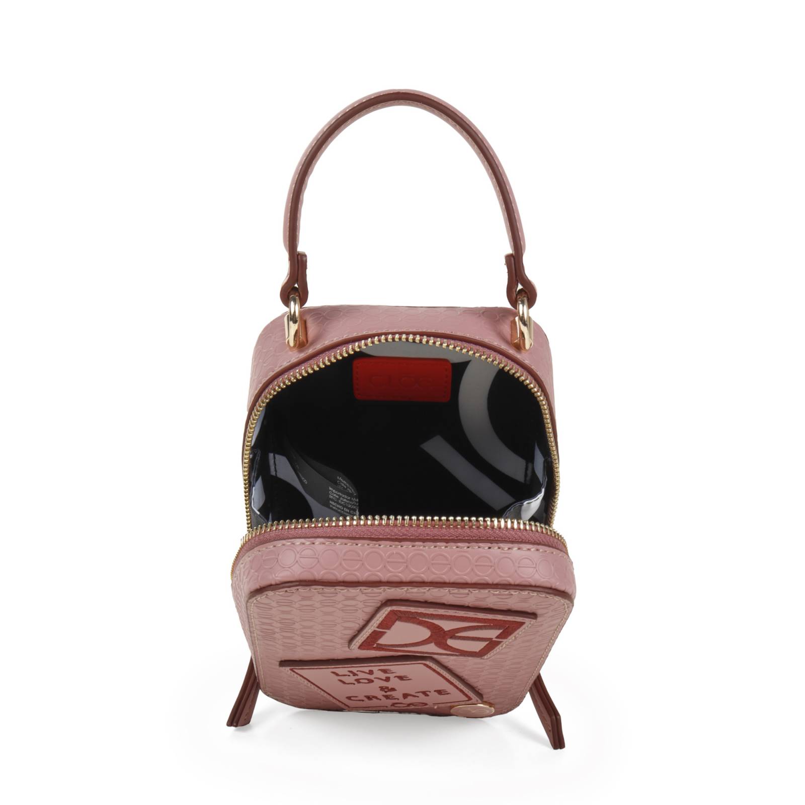 Bolsa Crossbody Cloe Vertical Parches de Decorativos color Rosa