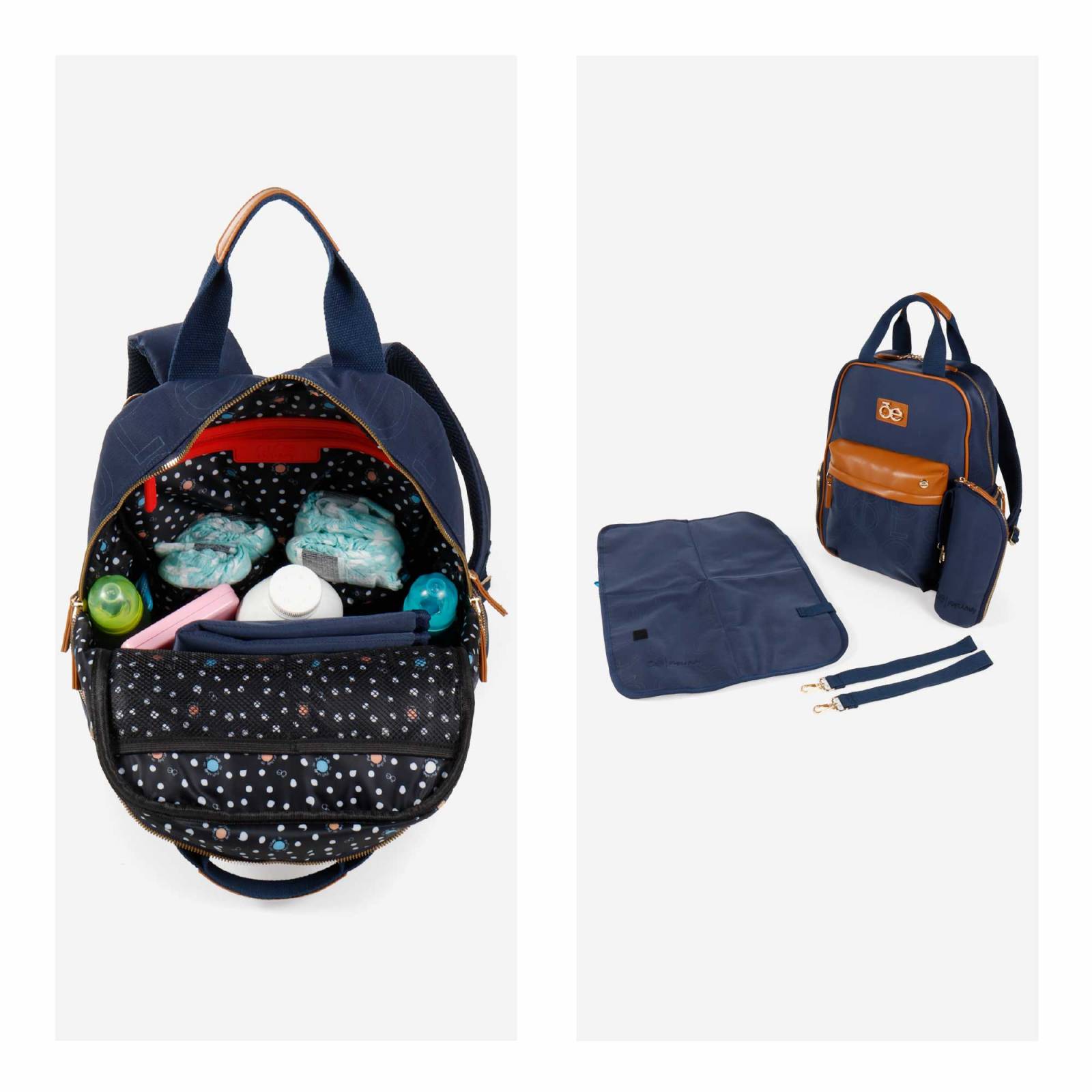 Pañalera Mochila Cloe Mom   Baby con Accesorios color Azul