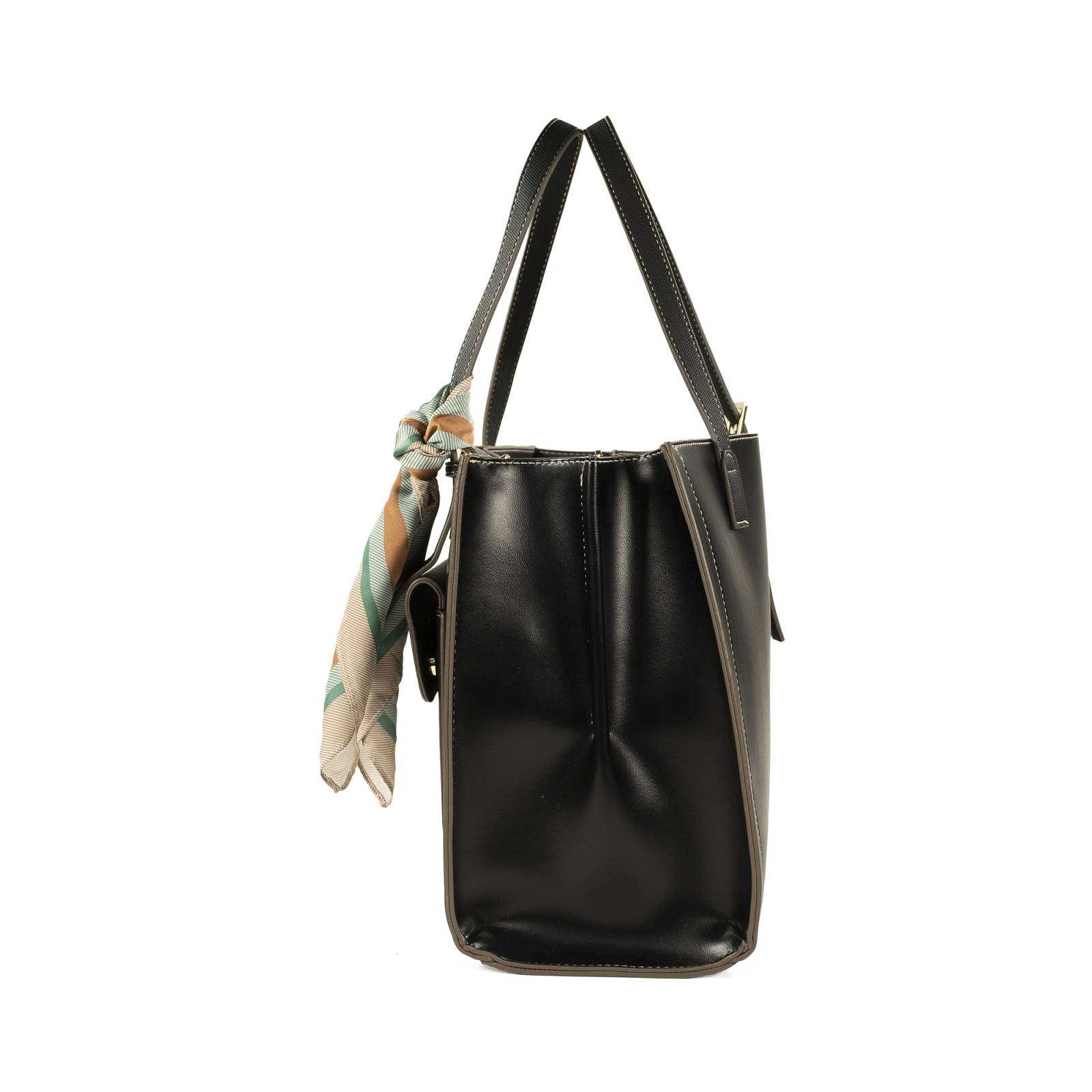 Bolsa Satchel Cloe Grande con Mascada color Negro